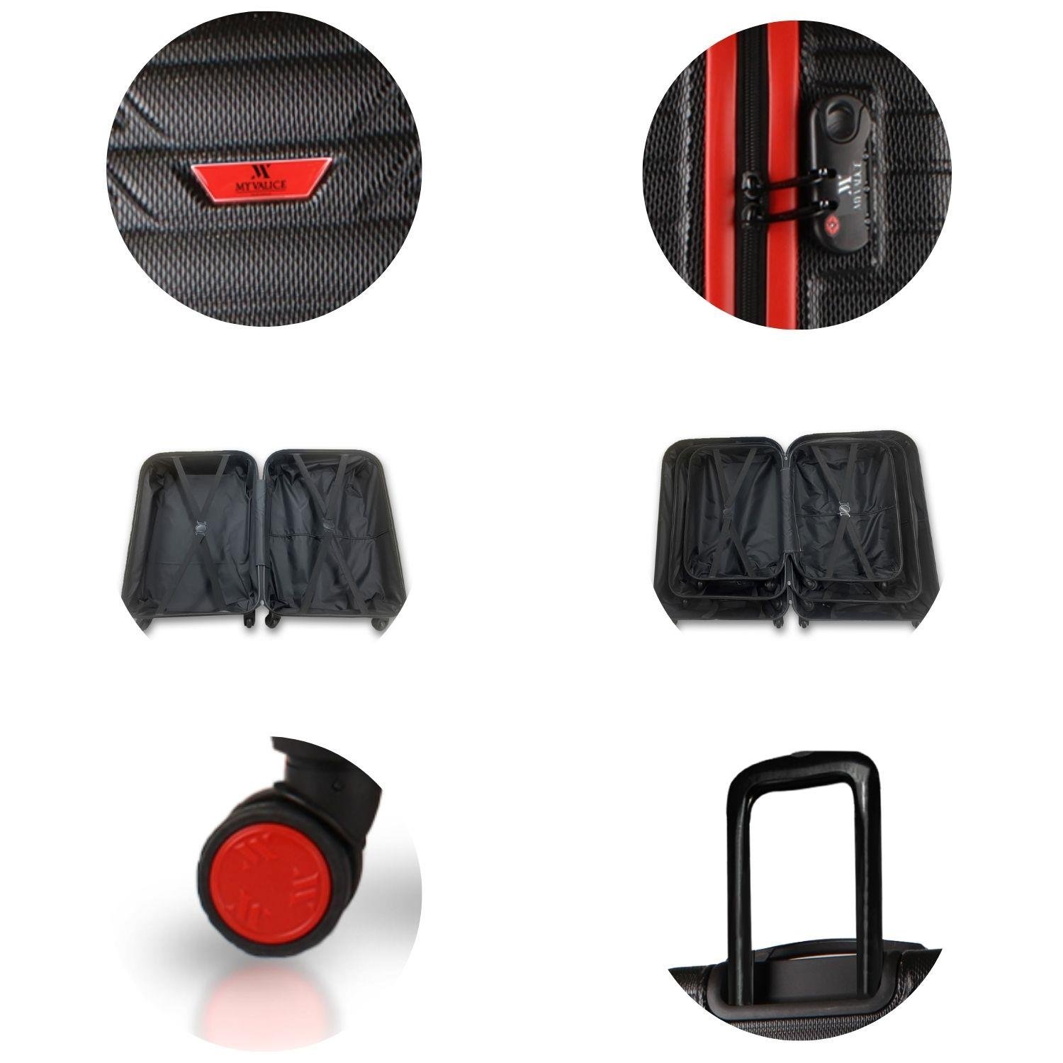 My Valice Croc Abs Medium and Large Size Set of 2 Luggage Set Black