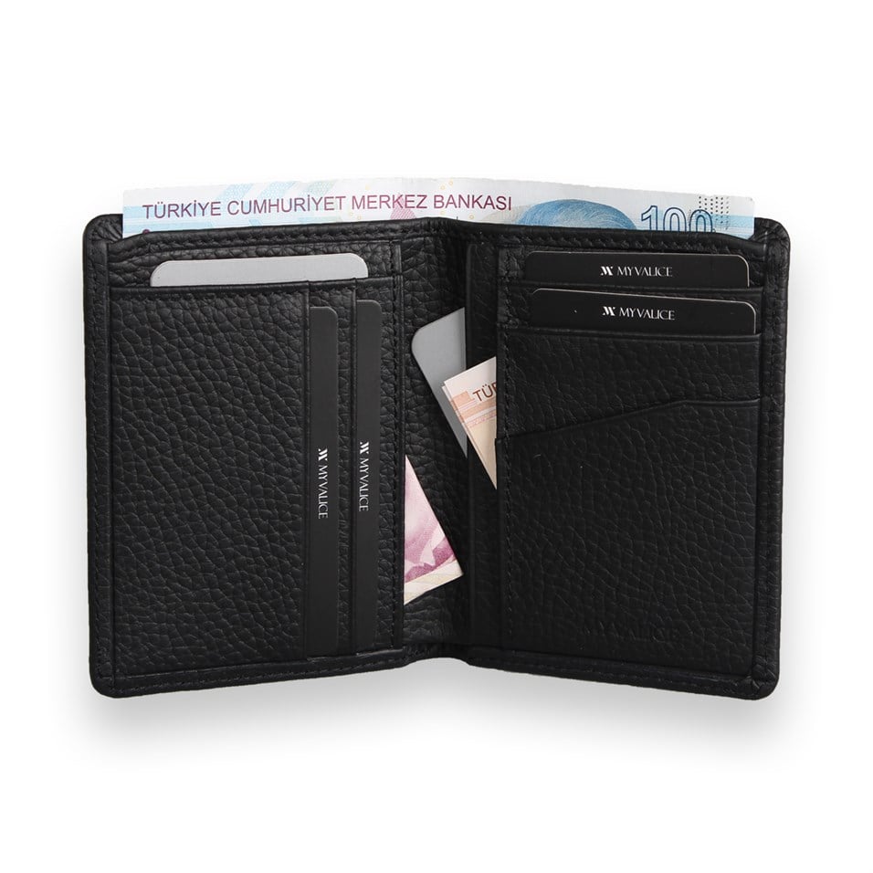 My Valice Men Genuine Leather Wallet and Cardholder 1820 Black