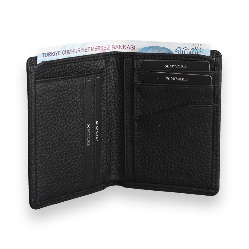 My Valice Men Genuine Leather Wallet and Cardholder 1820 Black