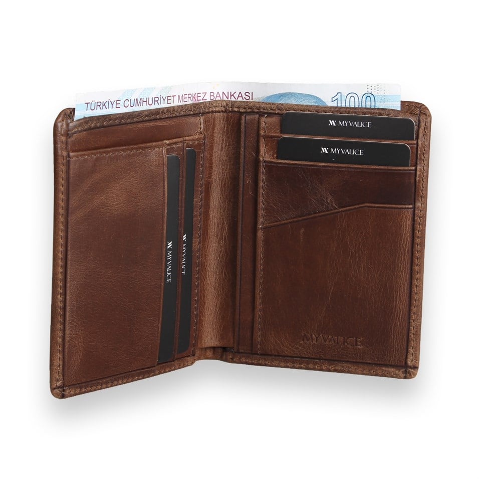 My Valice Men Genuine Leather Wallet and Cardholder 1820 Brown