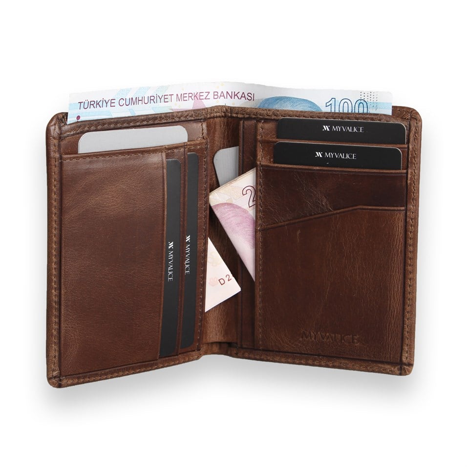 My Valice Men Genuine Leather Wallet and Cardholder 1820 Brown