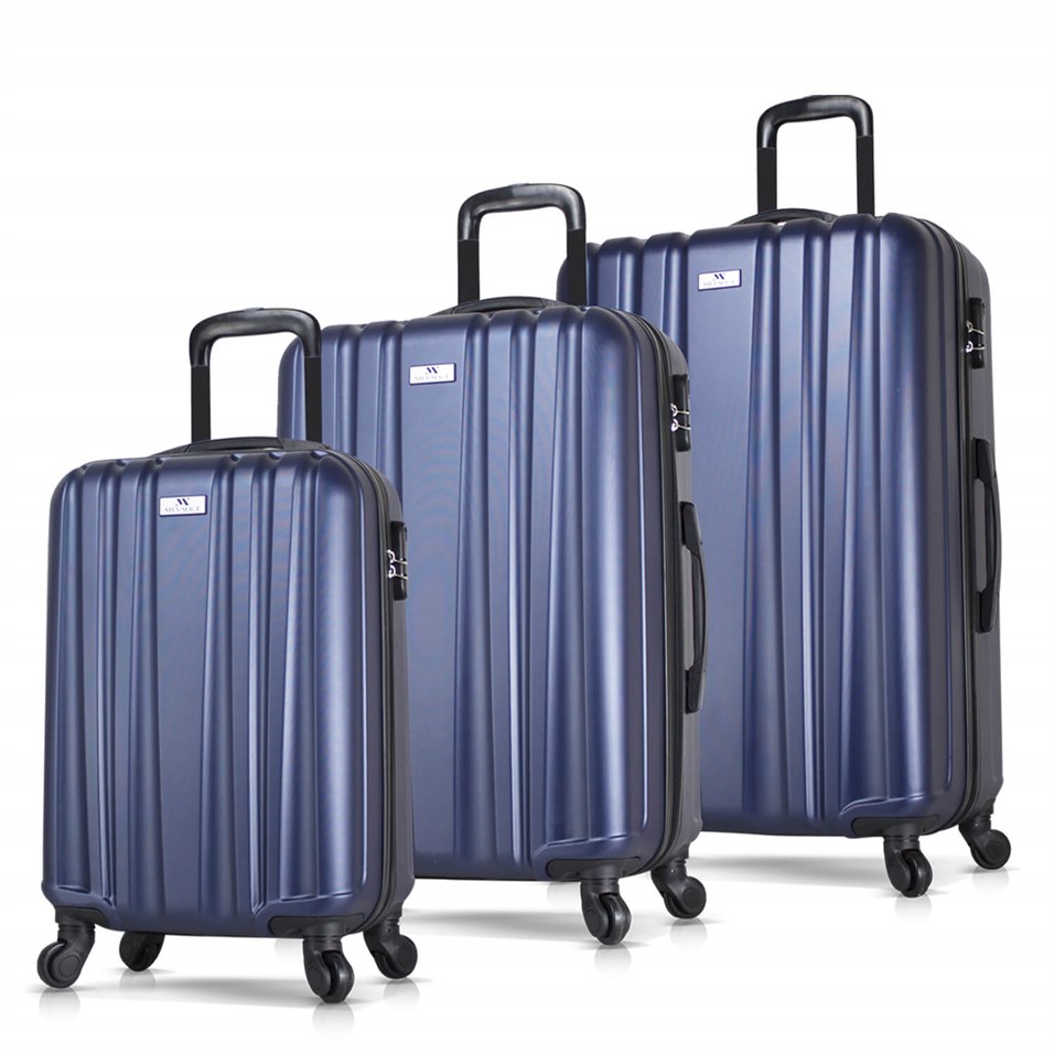 My Valice Expo Abs Suitcase Set of 3 Navy Blue