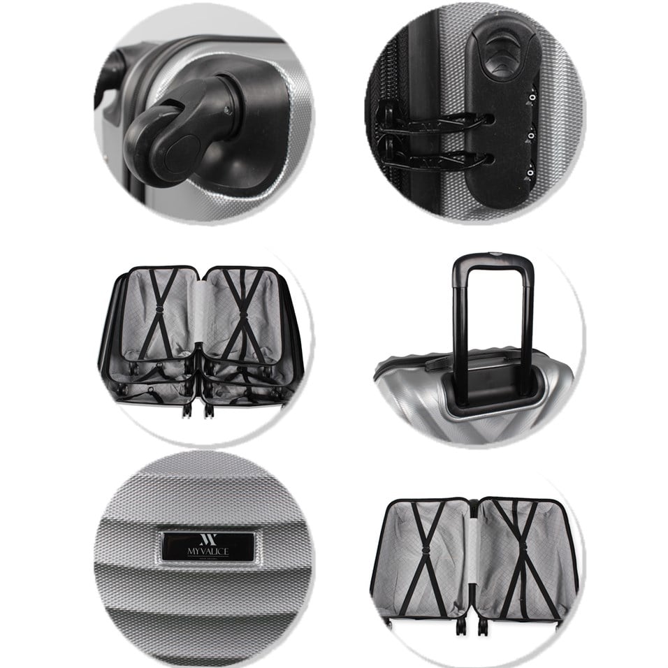 My Valice Force Abs Orta ve Büyük Boy Bordo 2'li Valiz Seti