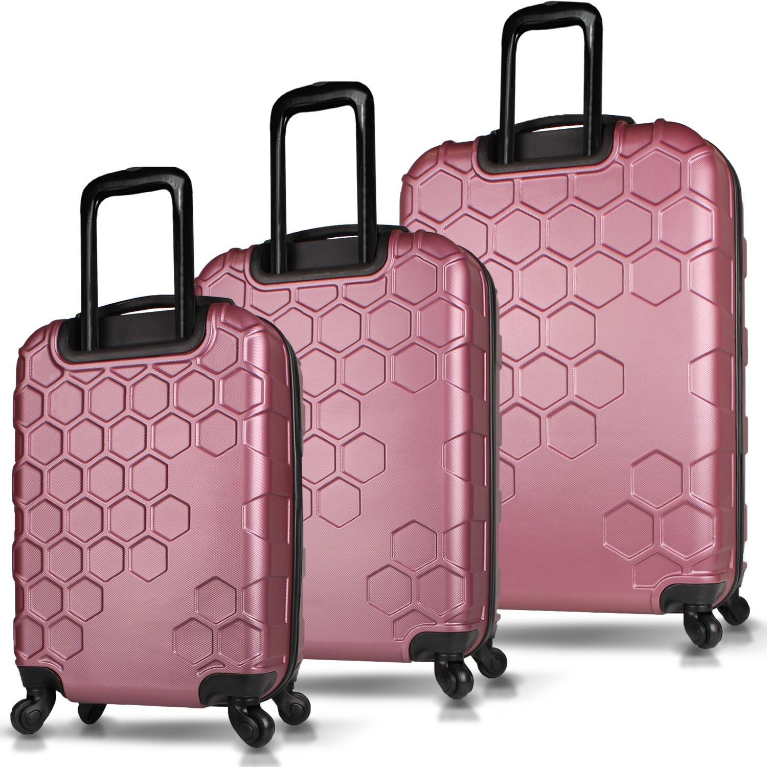 My Valice Honey Abs Cabin Medium and Large Size Set of 3 Luggage Set Rose Gold