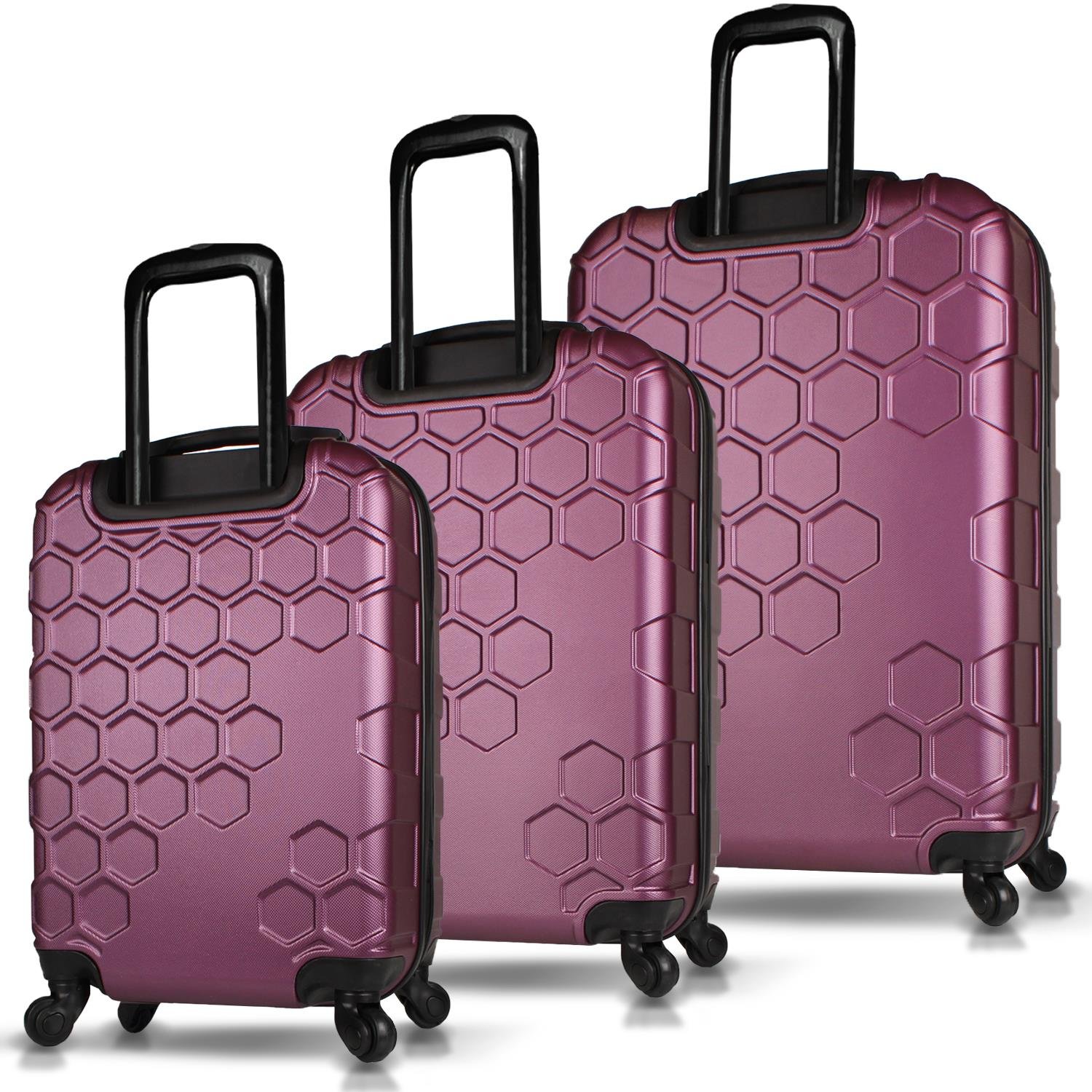 My Valice Honey Abs Cabin Medium and Large Size Set of 3 Luggage Set Fuchsia