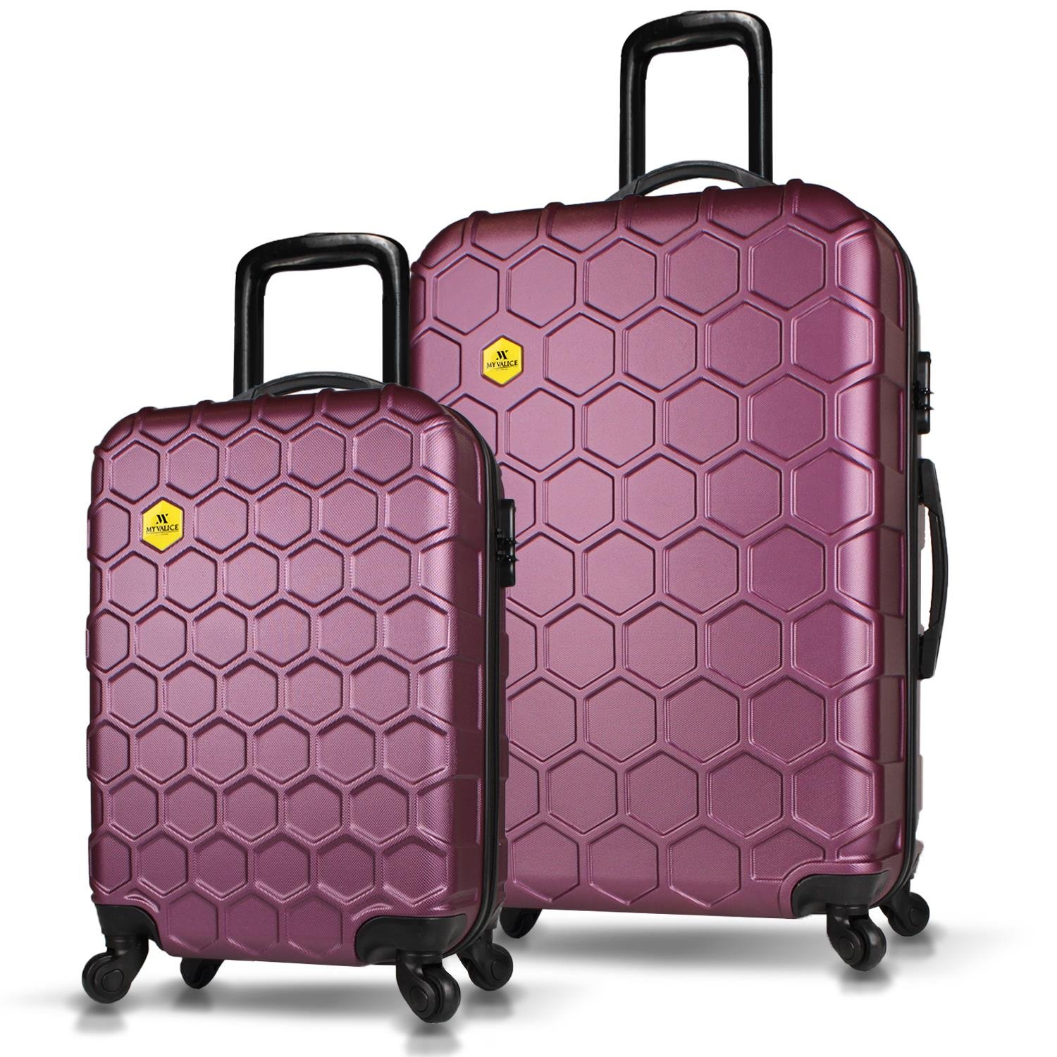 My Valice Honey Abs Cabin and Large Size Set of 2 Luggage Set Fuchsia
