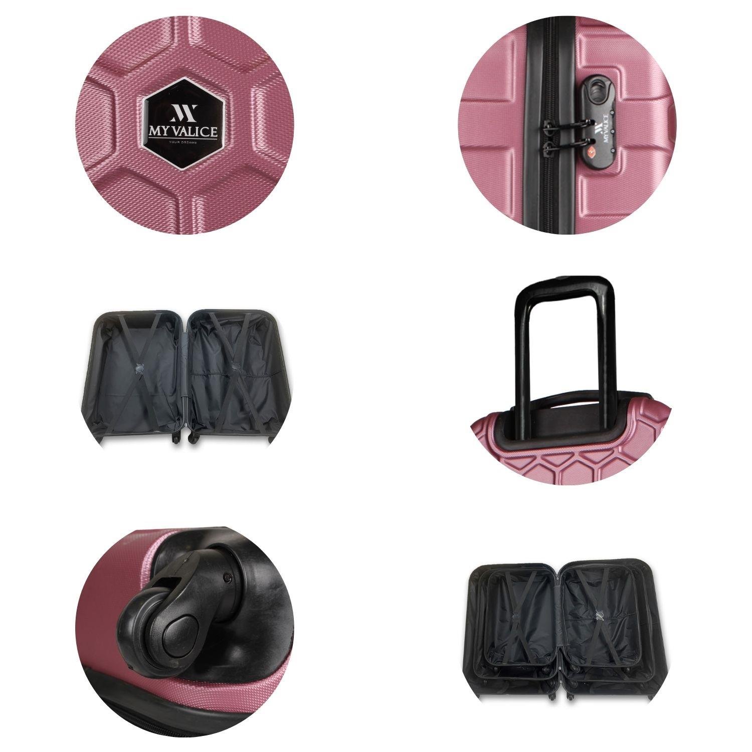 My Valice Honey Abs Cabin and Large Size Set of 2 Luggage Set Rose Gold