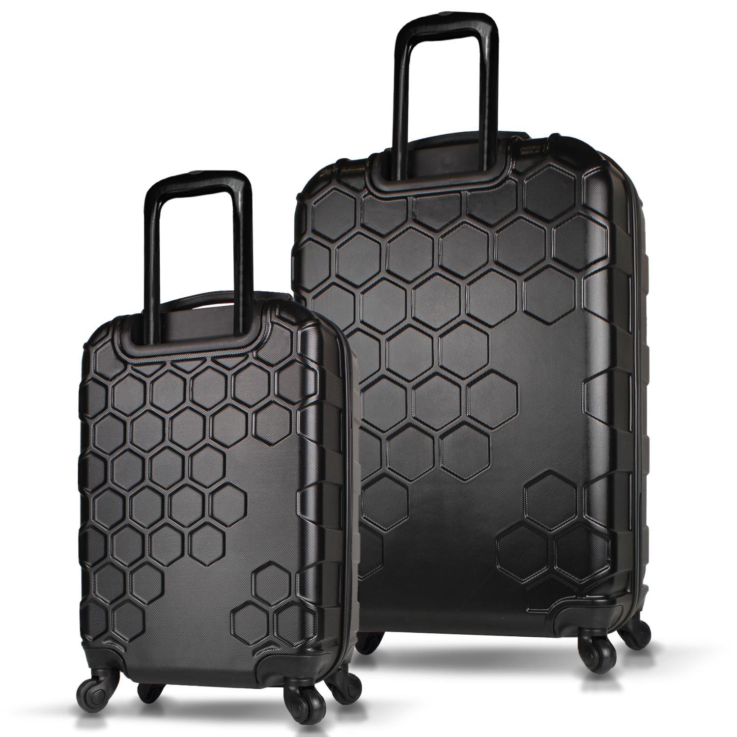 My Valice Honey Abs Cabin and Large Size Set of 2 Luggage Set Black