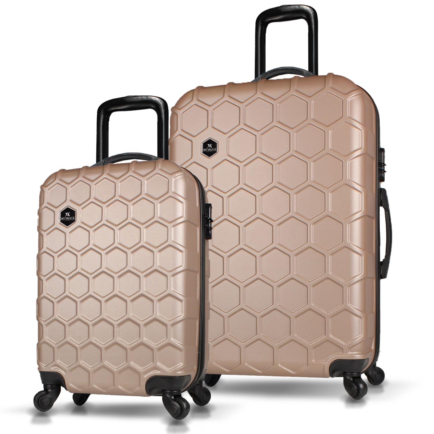 My Valice Honey Abs Cabin and Large Size Set of 2 Luggage Set Gold