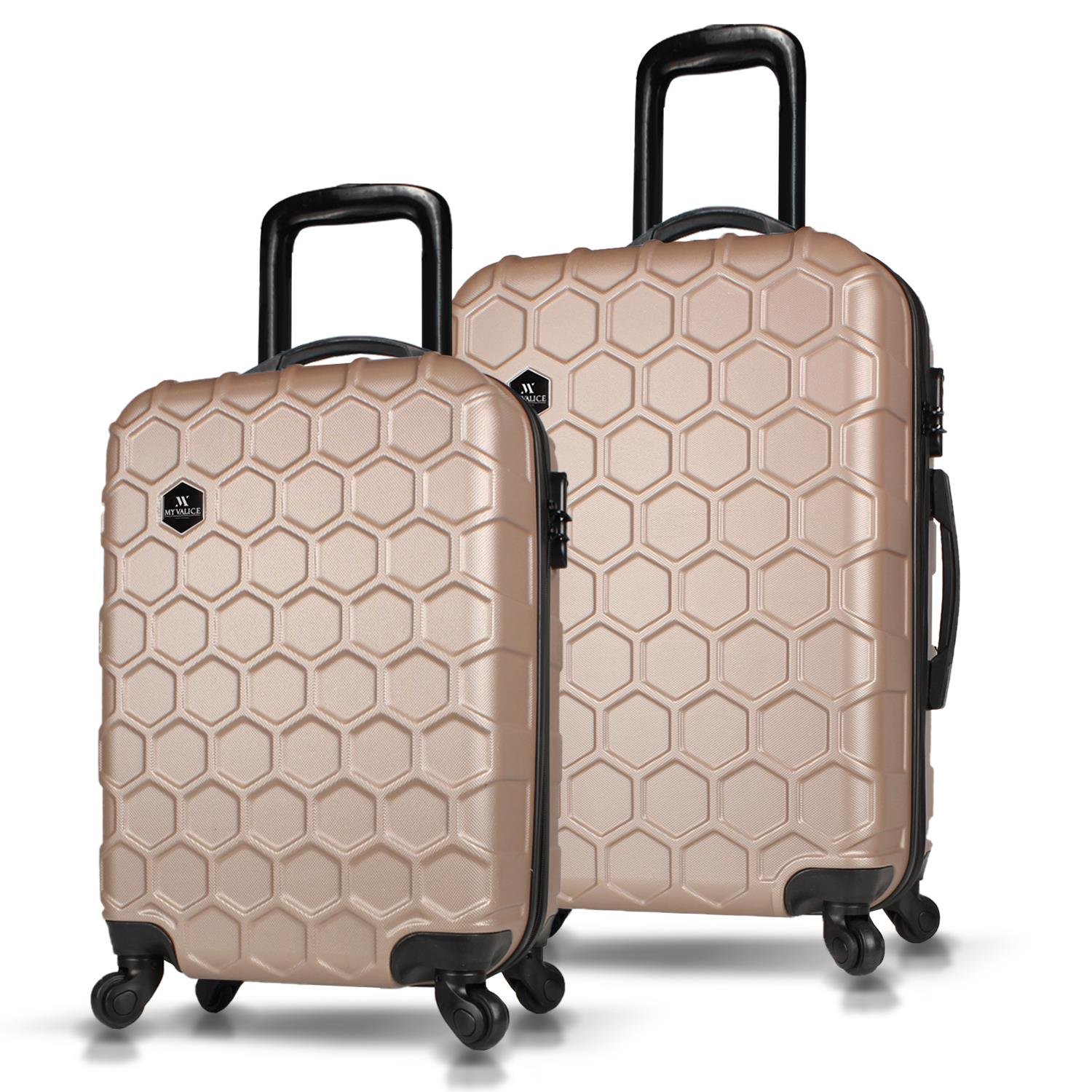 My Valice Honey Abs Cabin and Medium Size Set of  2 Luggage Set Gold