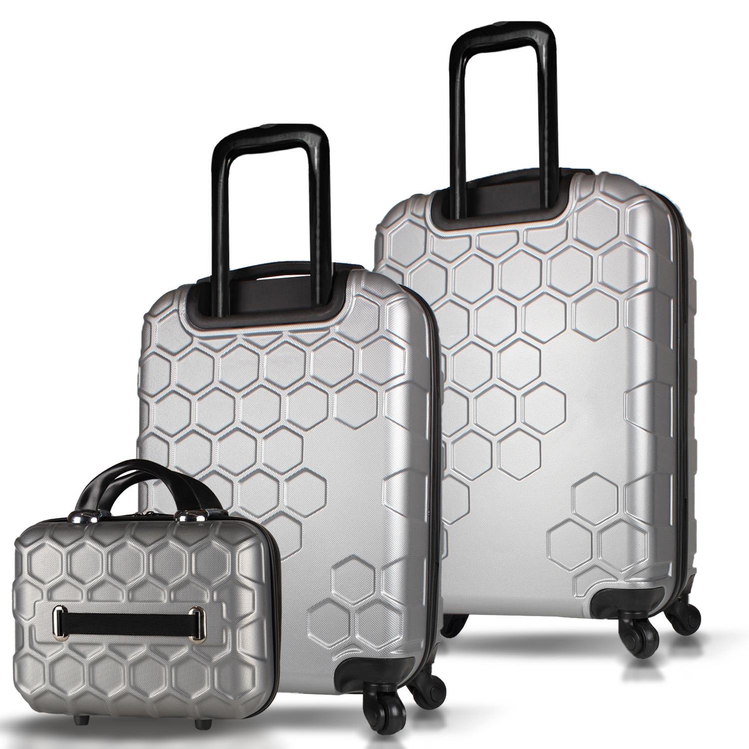 My Valice Honey Abs Makyaj Kabin ve Orta Boy Gri 3'lü Valiz Seti