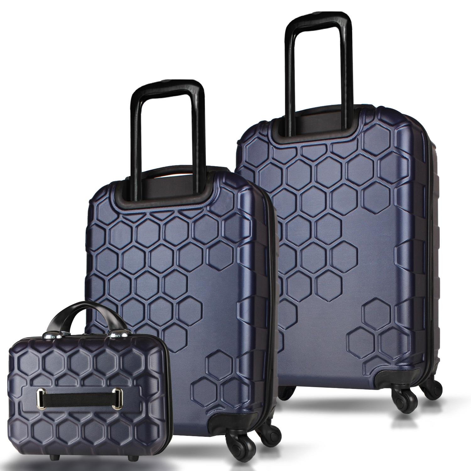 My Valice Honey Abs Makyaj Kabin ve Orta Boy Lacivert 3'lü Valiz Seti