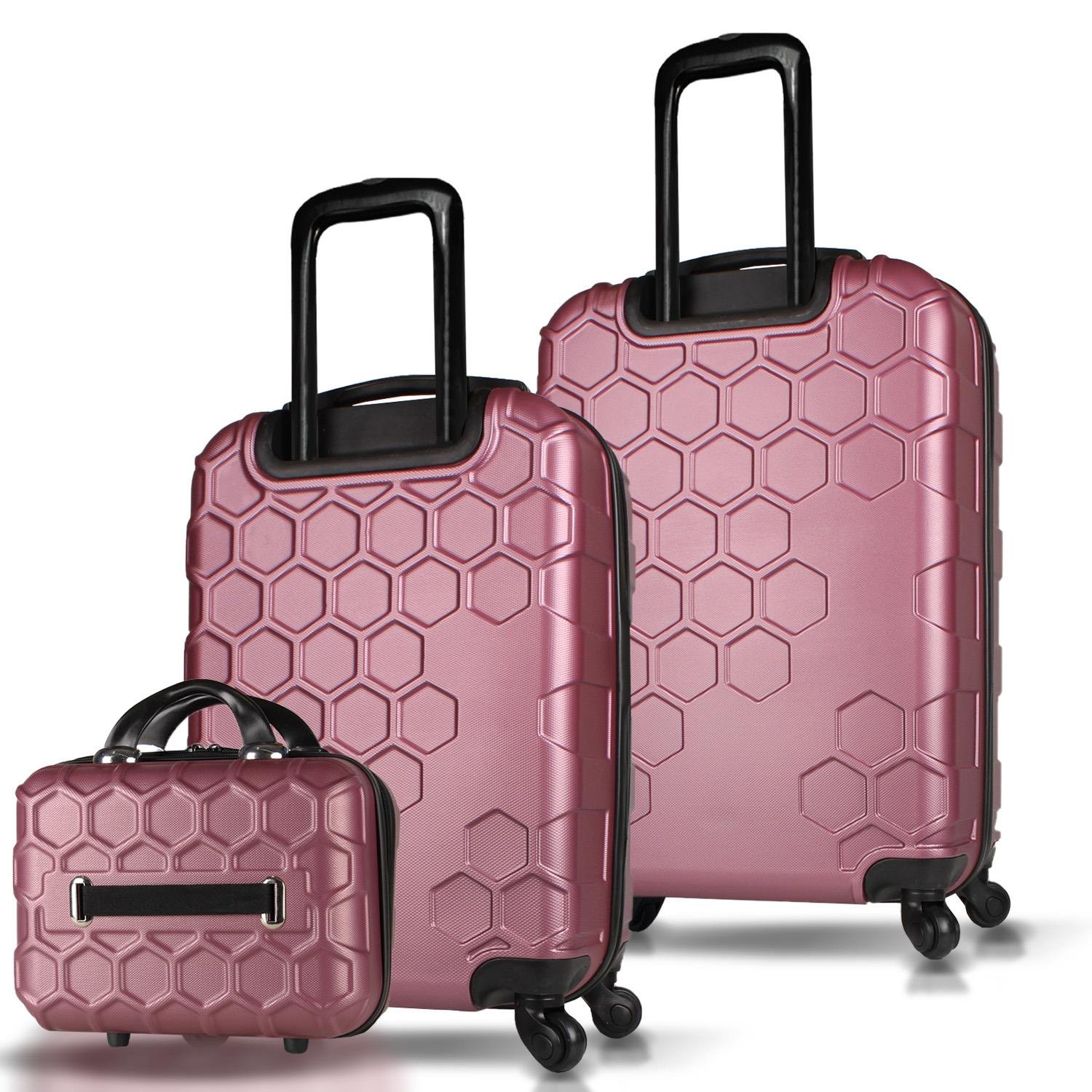 My Valice Honey Abs Makyaj Kabin ve Orta Boy Rose Gold 3'lü Valiz Seti