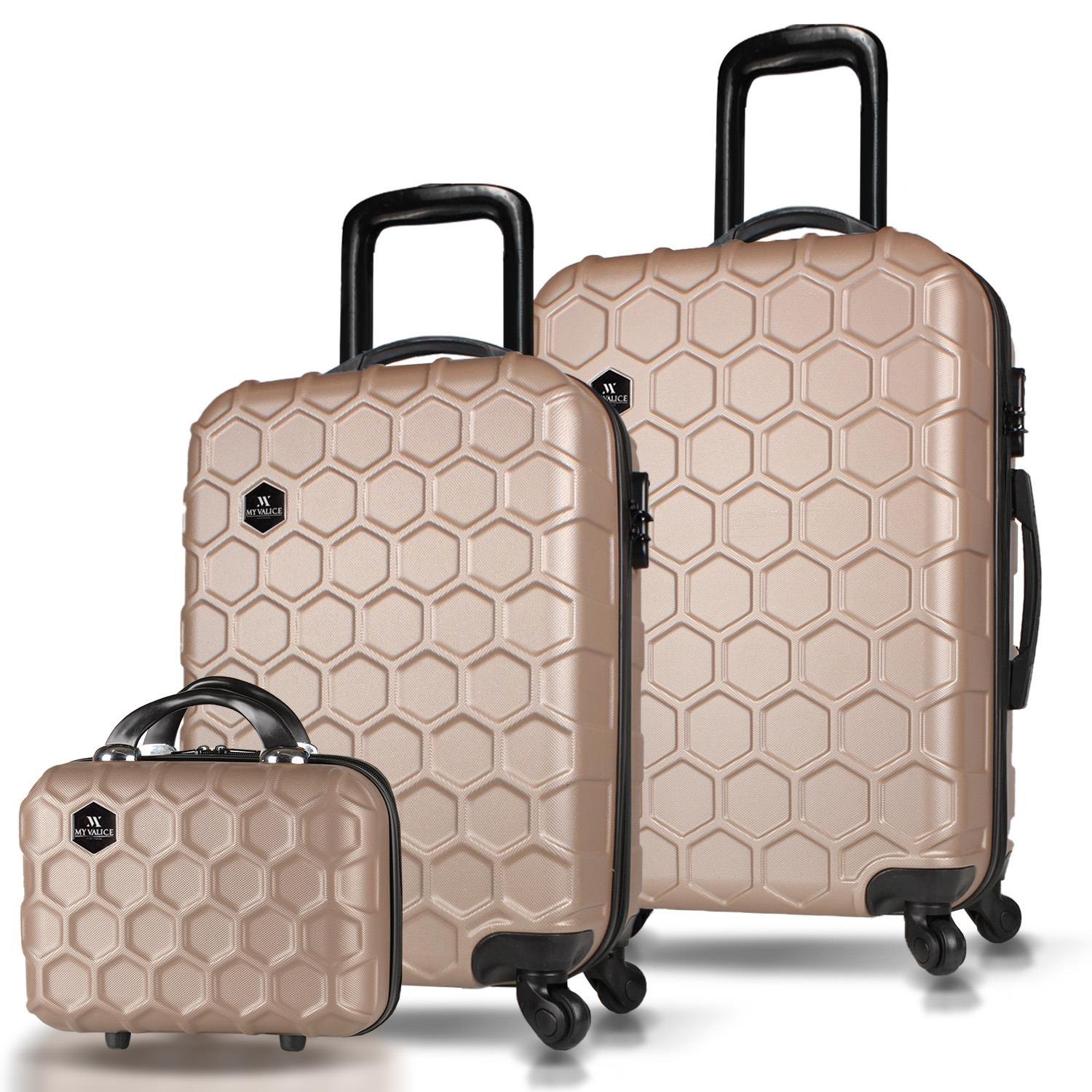 My Valice Honey Abs Makyaj Kabin ve Orta Boy Gold 3'lü Valiz Seti