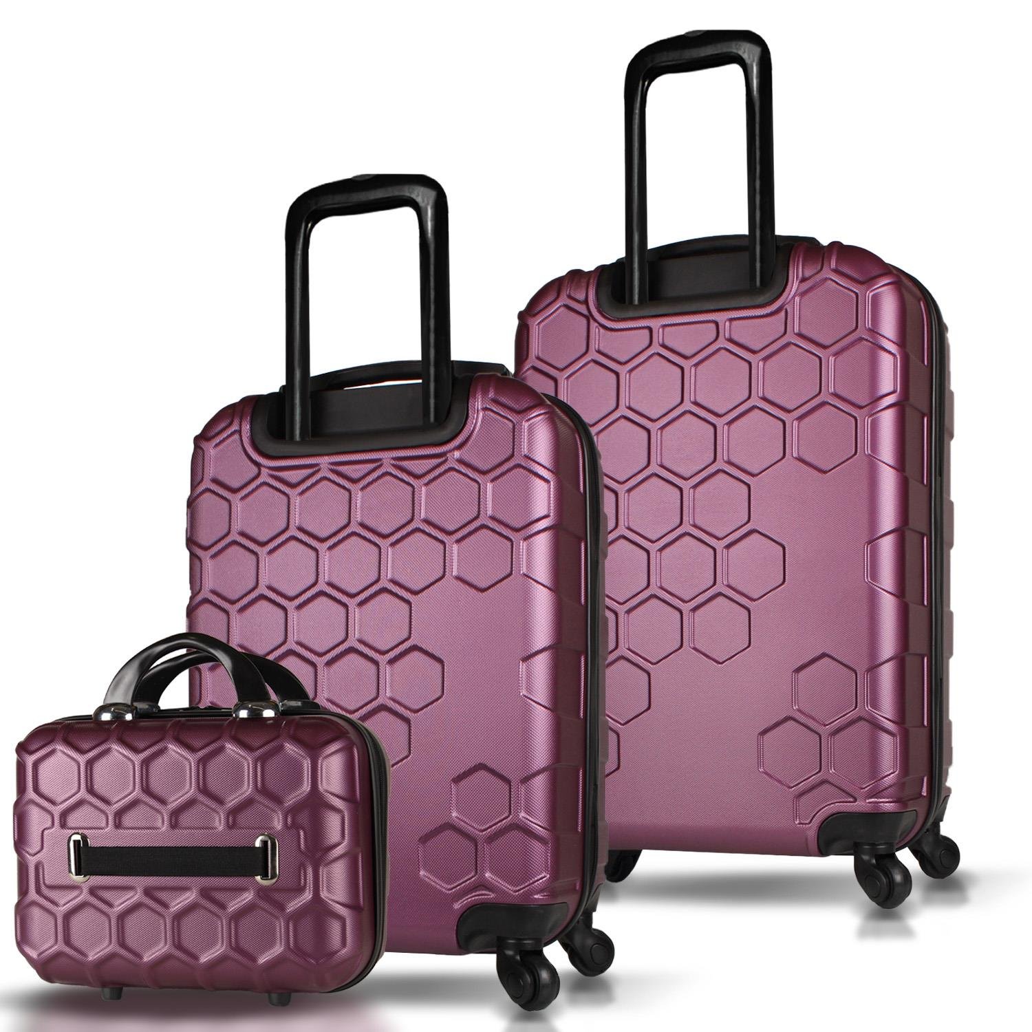 My Valice Honey Abs Makyaj Kabin ve Orta Boy Fuşya 3'lü Valiz Seti