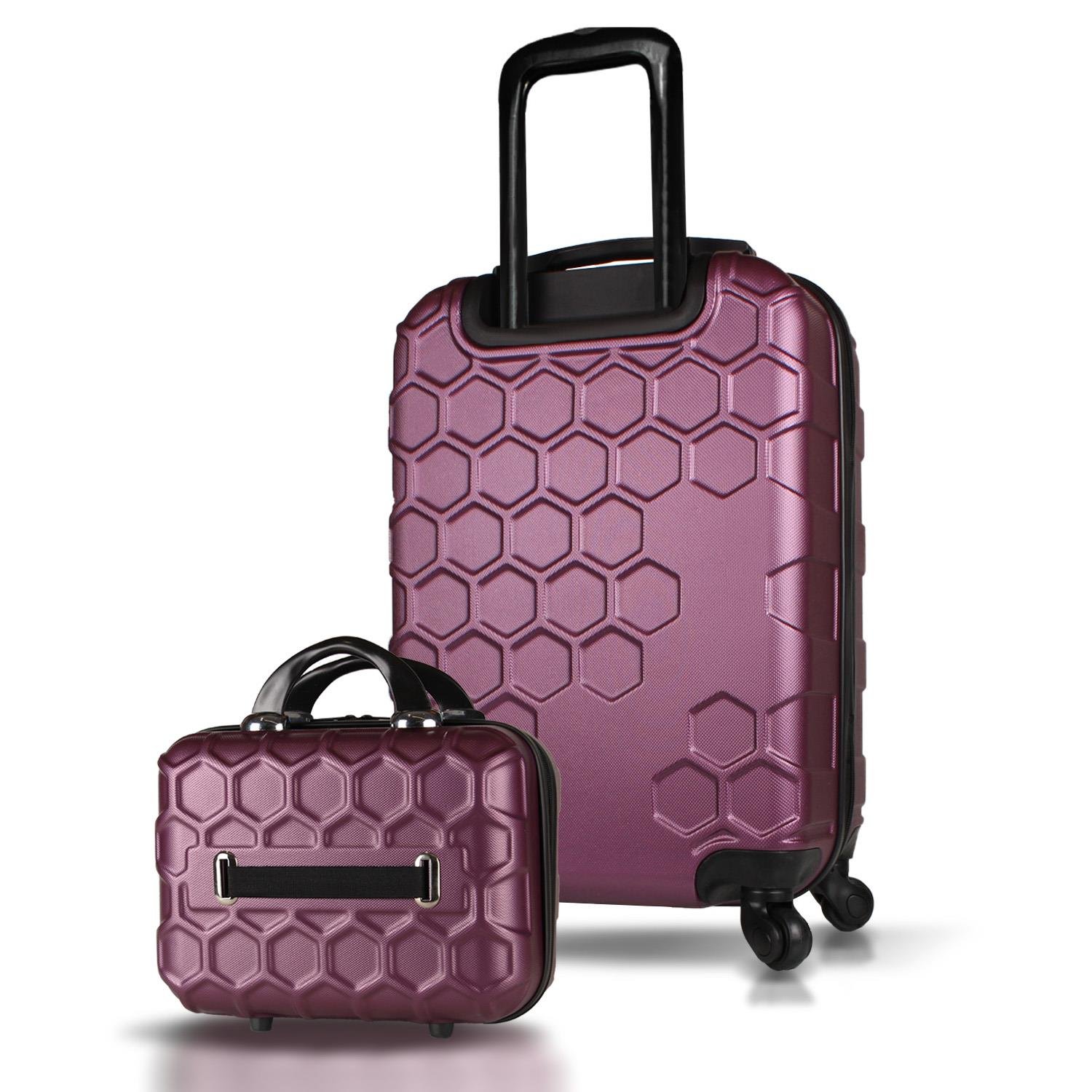 My Valice Honey Abs Makyaj ve Kabin Boy Fuşya 2'li Valiz Seti