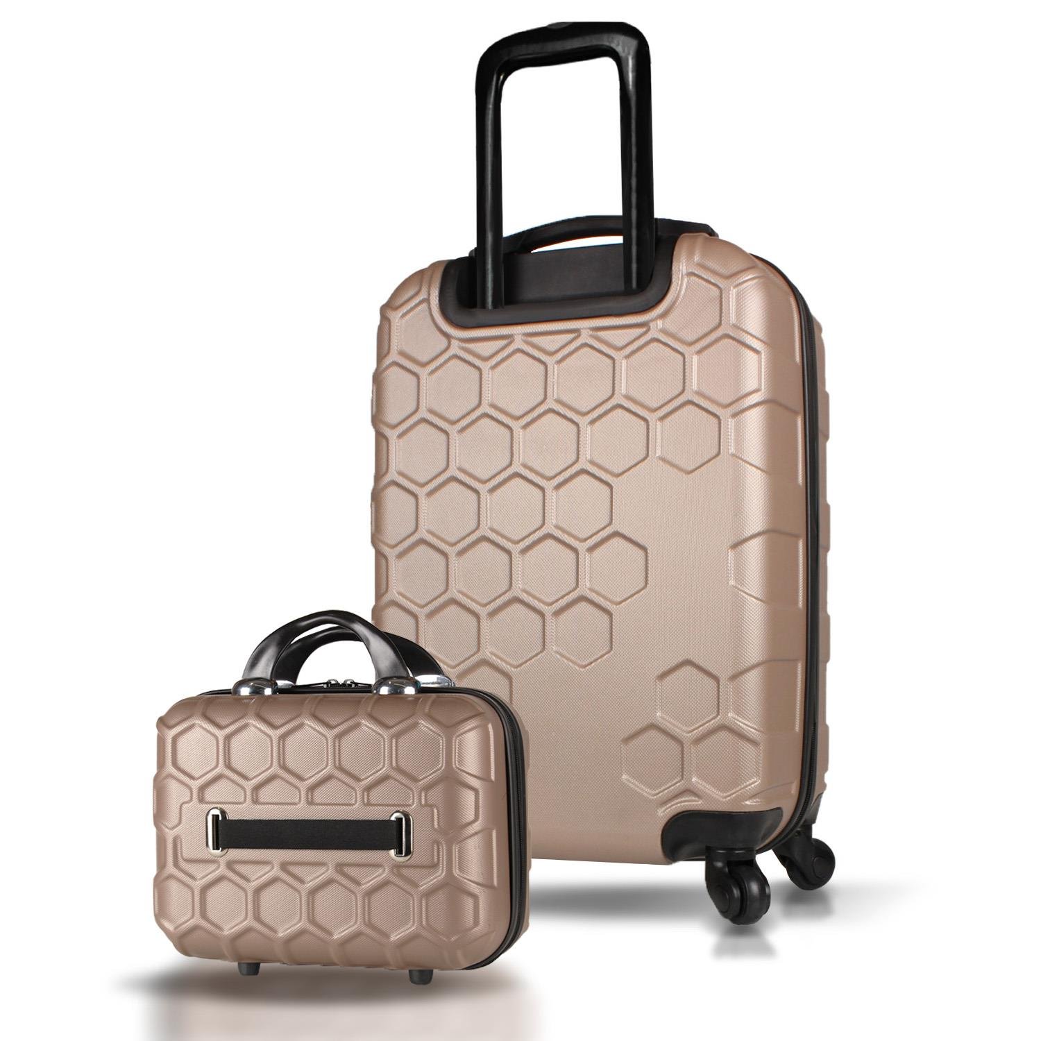 My Valice Honey Abs Makyaj ve Kabin Boy Gold  2'li Valiz Seti