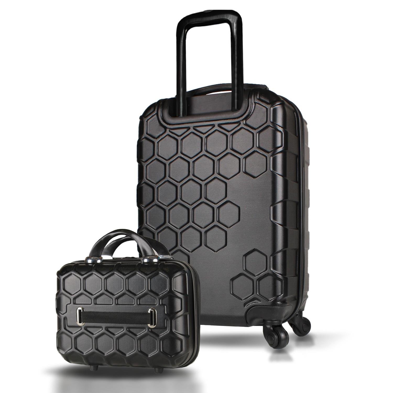 My Valice Honey Abs Makyaj ve Kabin Boy Siyah  2'li Valiz Seti