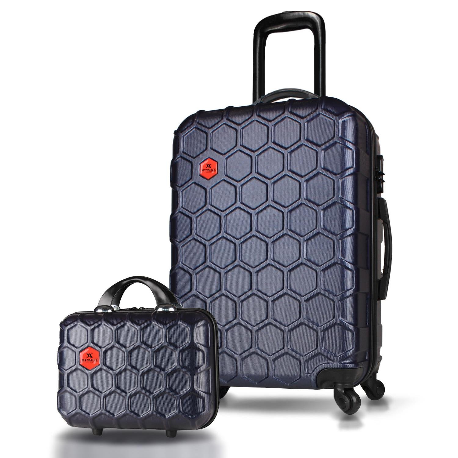 My Valice Honey Abs Makyaj ve Orta Boy Lacivert  2'li Valiz Seti