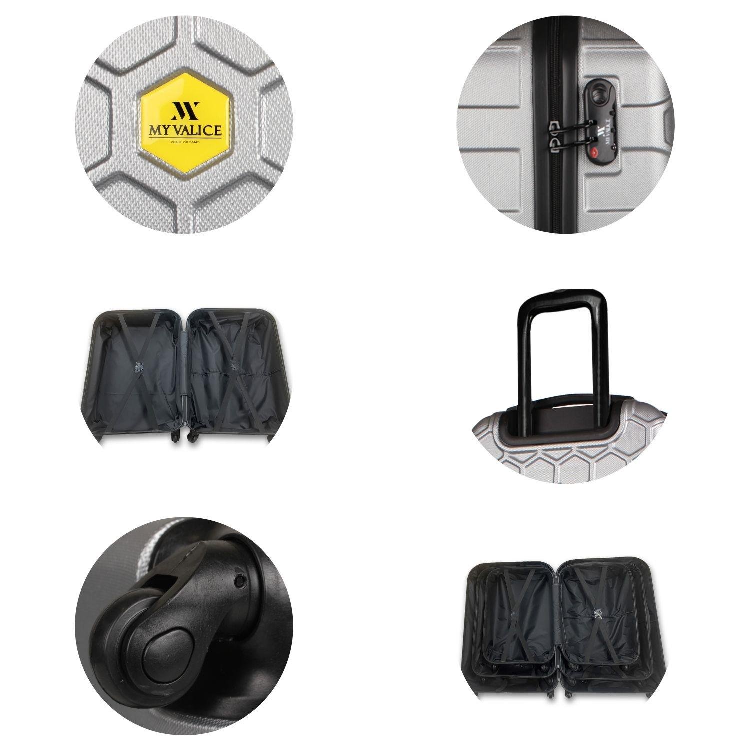 My Valice Honey Abs Medium and Large Size Set of 2 Luggage Set Grey