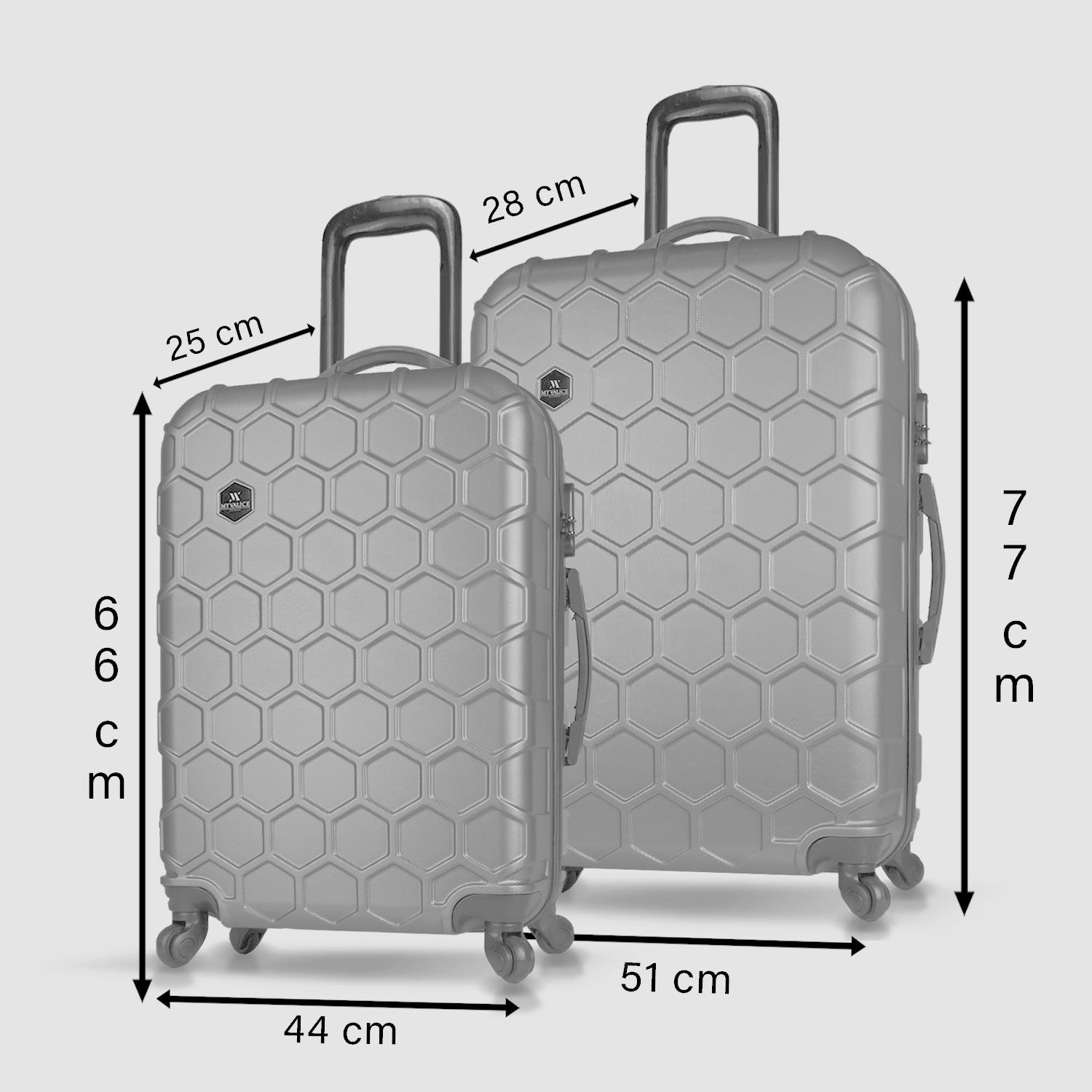 My Valice Honey Abs Medium and Large Size Set of 2 Luggage Set Gold
