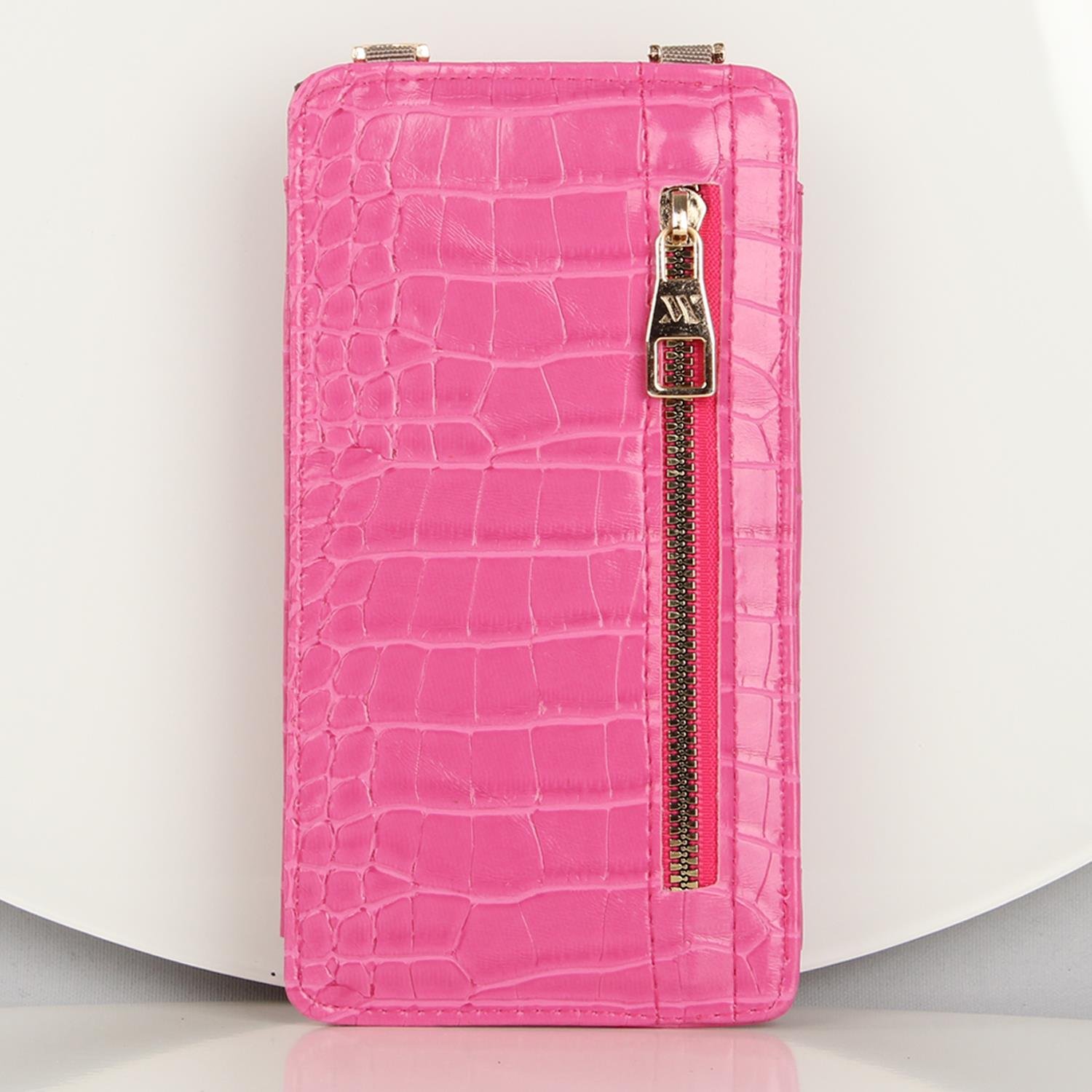 My Valice Kadın Deri Çapraz Cüzdan ve Kartlık Bölmeli Telefon Çantası 1618 Pembe