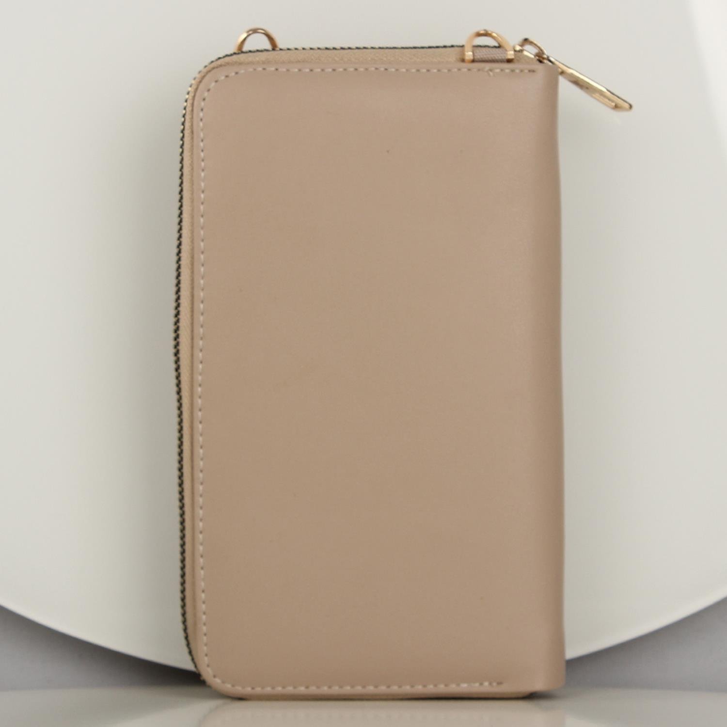 My Valice Kadın Deri Çapraz Cüzdan ve Kartlık Bölmeli Telefon Çantası 1617 Vizon