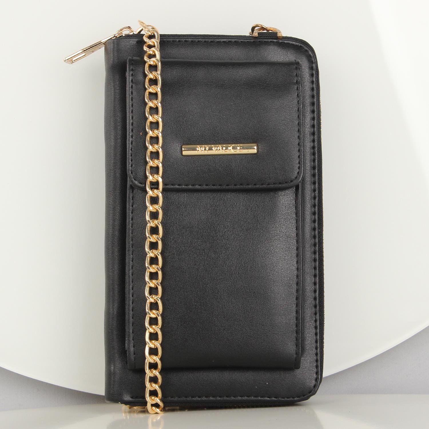 My Valice Kadın Deri Çapraz Cüzdan ve Kartlık Bölmeli Telefon Çantası 1617 Siyah