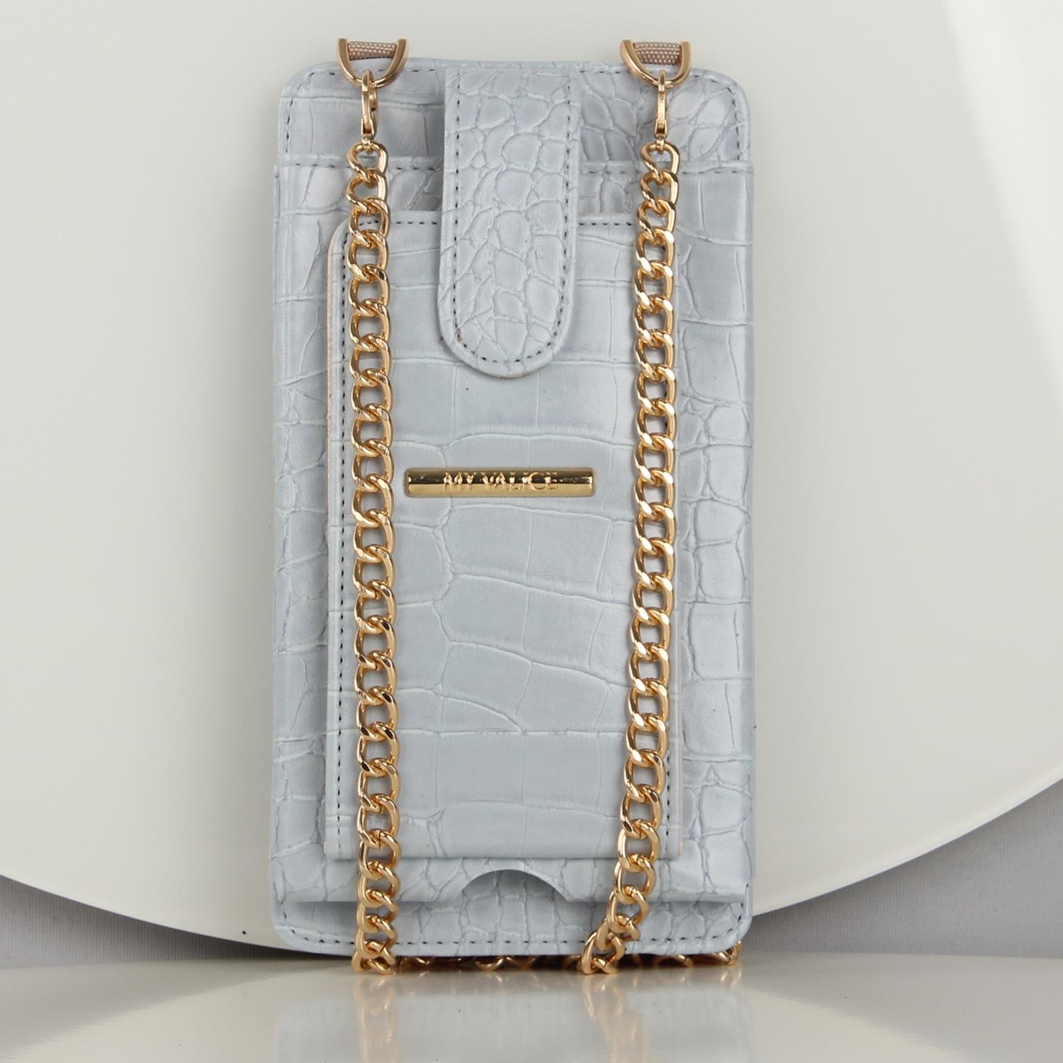 My Valice Kadın Deri Çapraz Cüzdan ve Kartlık Bölmeli Telefon Çantası 1618 Mavi