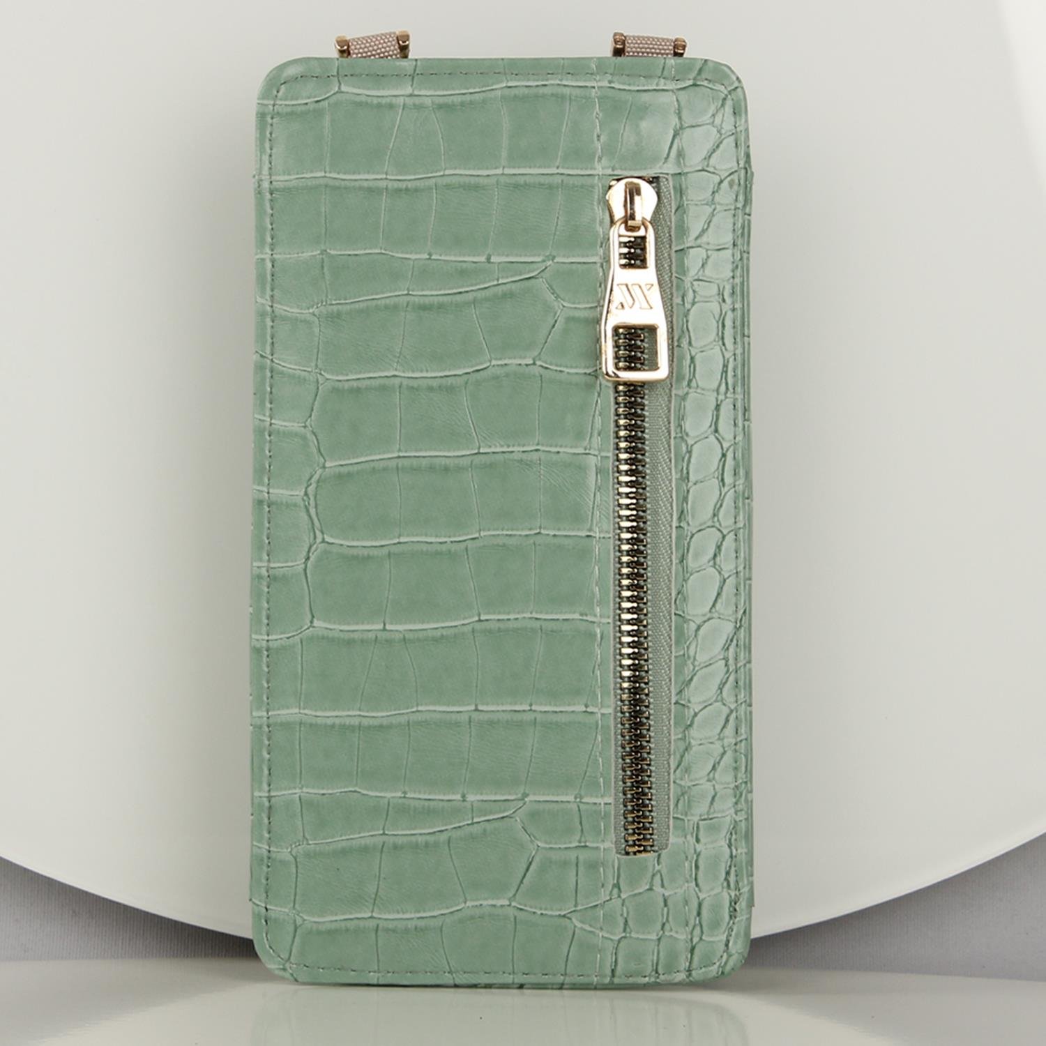 My Valice Kadın Deri Çapraz Cüzdan ve Kartlık Bölmeli Telefon Çantası 1618 Mint Yeşili