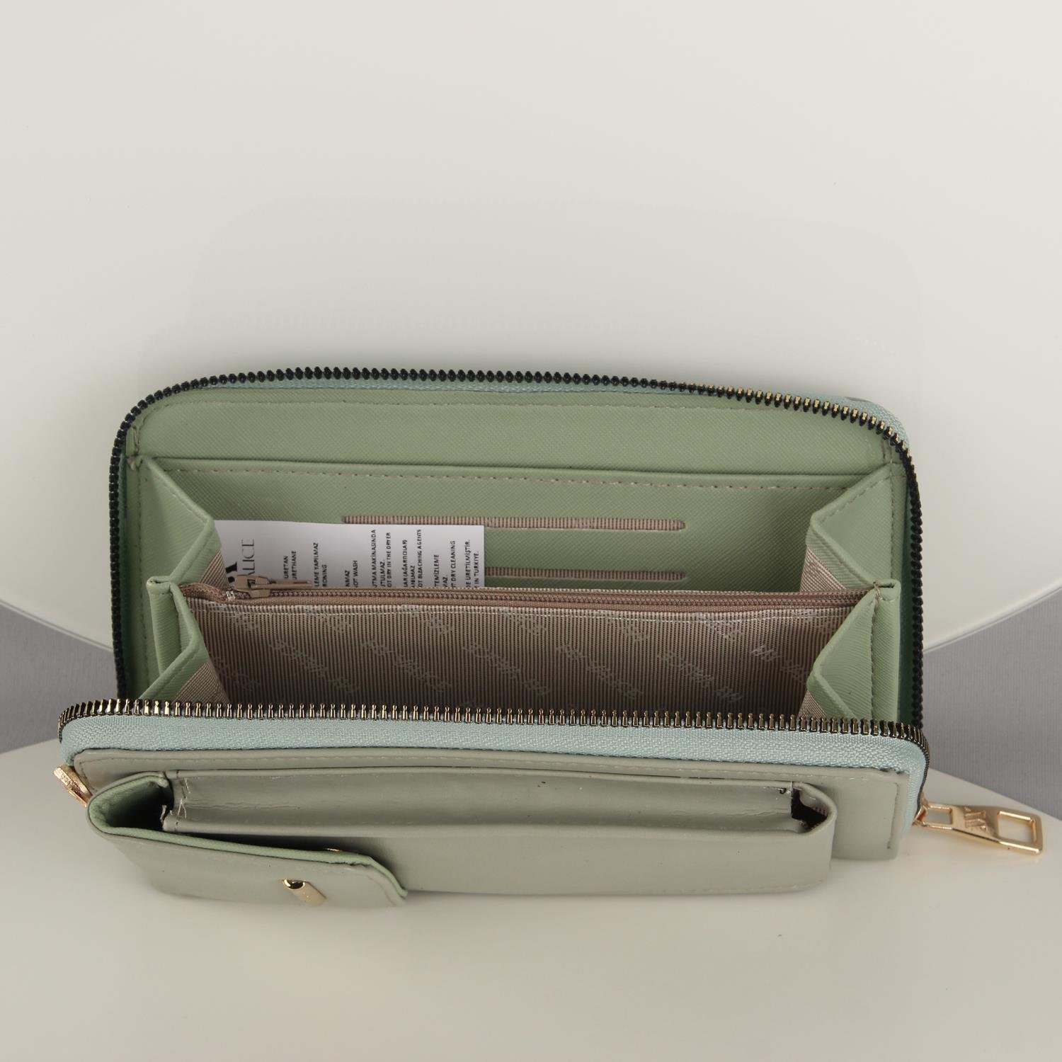 My Valice Kadın Deri Çapraz Cüzdan ve Kartlık Bölmeli Telefon Çantası 1617 Mint Yeşili