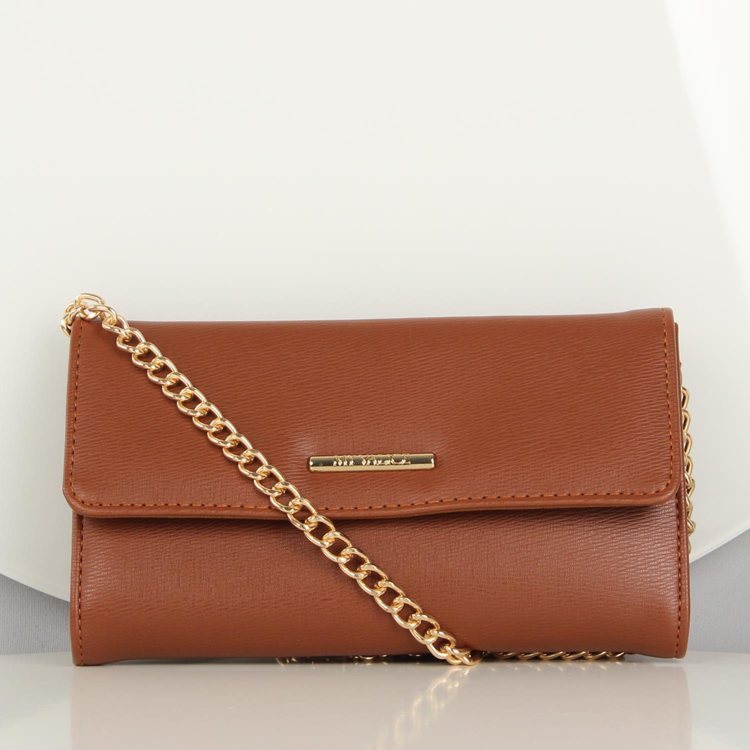 My Valice Kadın Deri Çapraz Mini Portföy Çanta Cüzdan ve Kartlık Bölmeli Telefon Çantası 1622 Taba