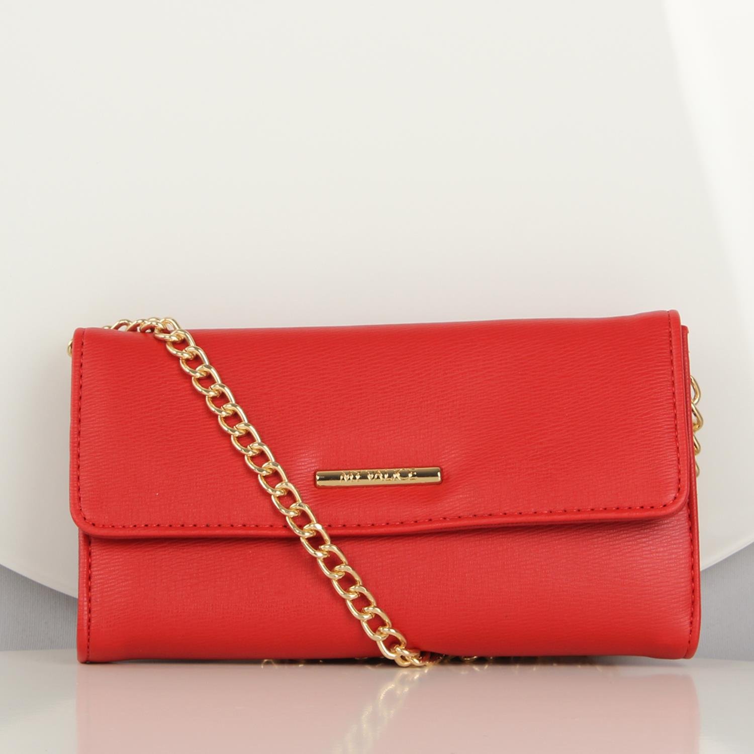 My Valice Kadın Deri Çapraz Mini Portföy Çanta Cüzdan ve Kartlık Bölmeli Telefon Çantası 1622 Kırmızı