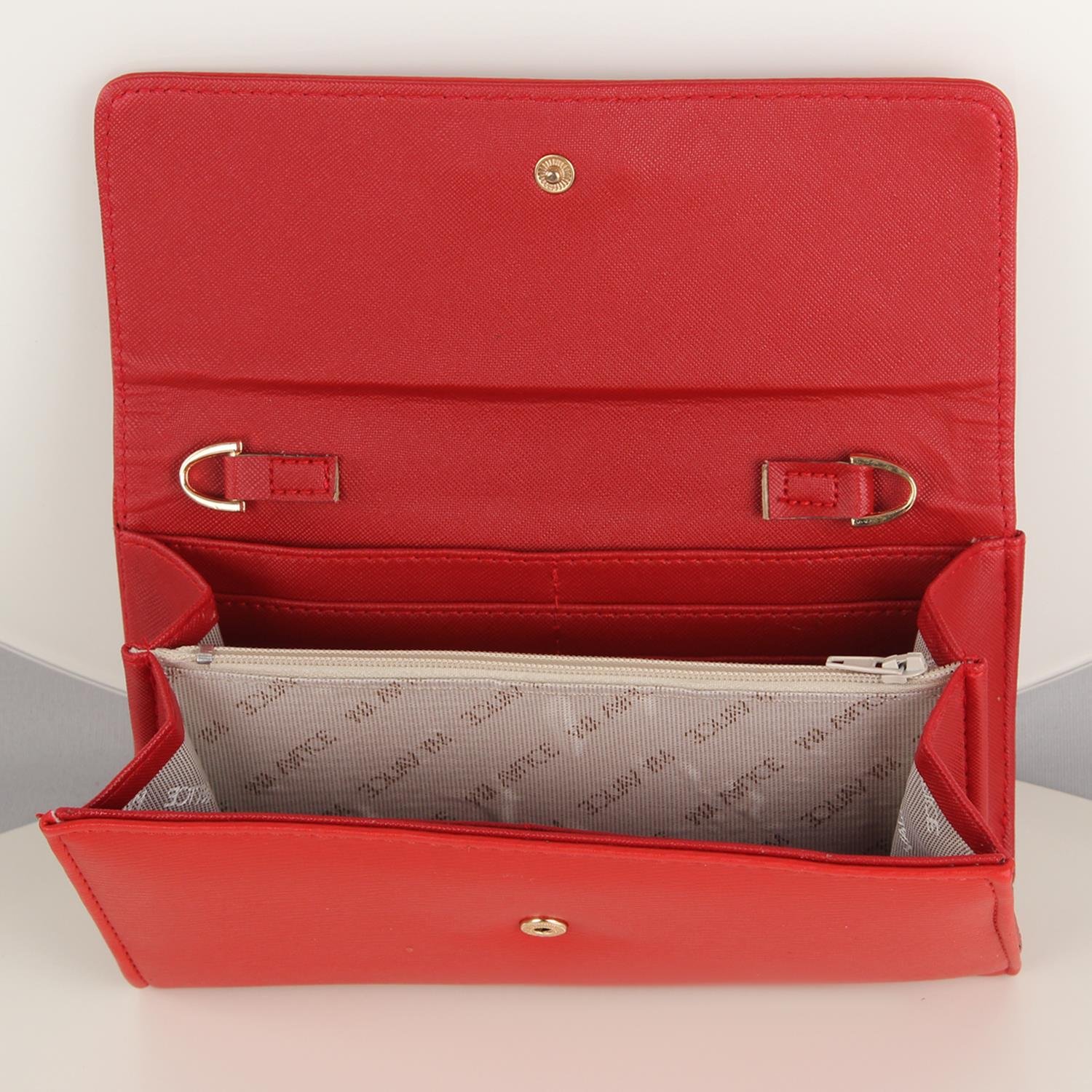 My Valice Kadın Deri Çapraz Mini Portföy Çanta Cüzdan ve Kartlık Bölmeli Telefon Çantası 1622 Kırmızı