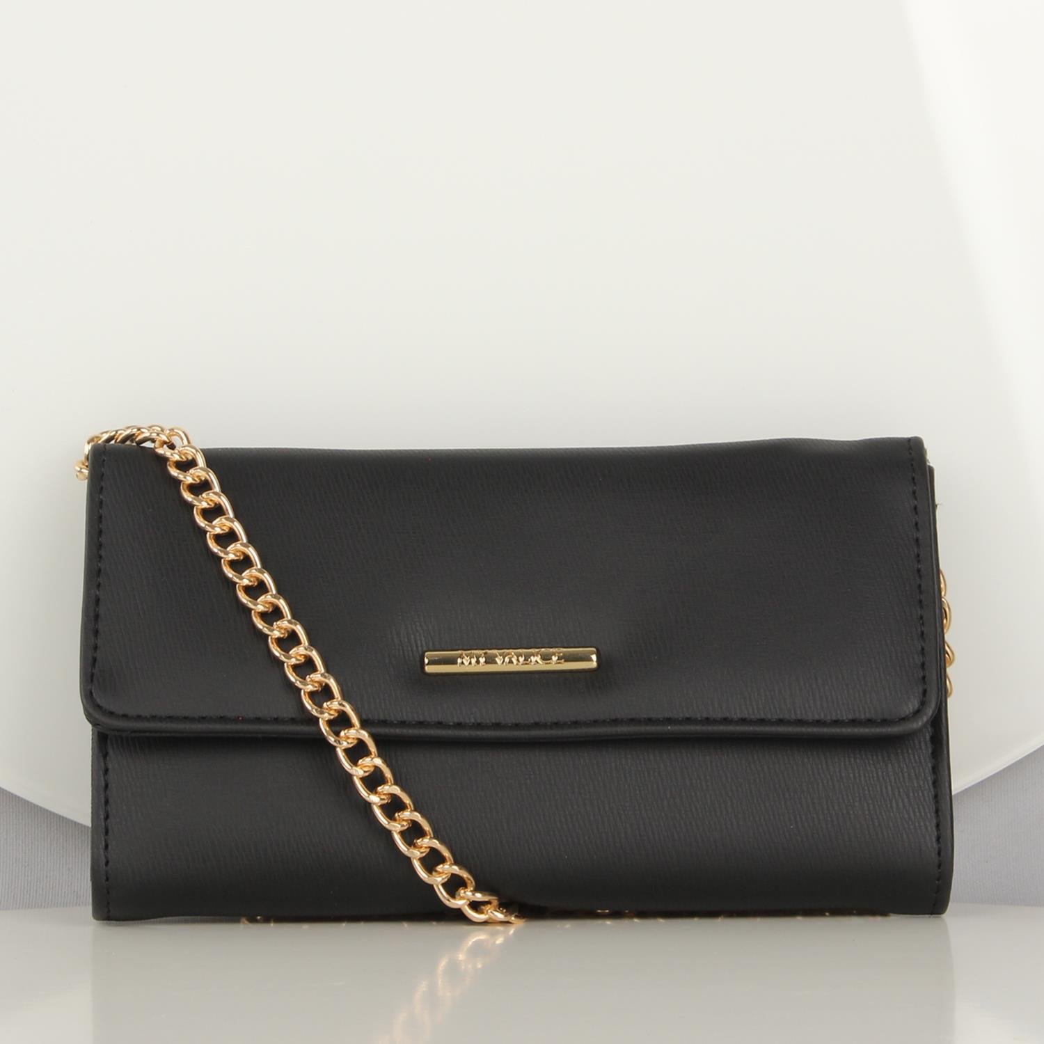 My Valice Kadın Deri Çapraz Mini Portföy Çanta Cüzdan ve Kartlık Bölmeli Telefon Çantası 1622 Siyah