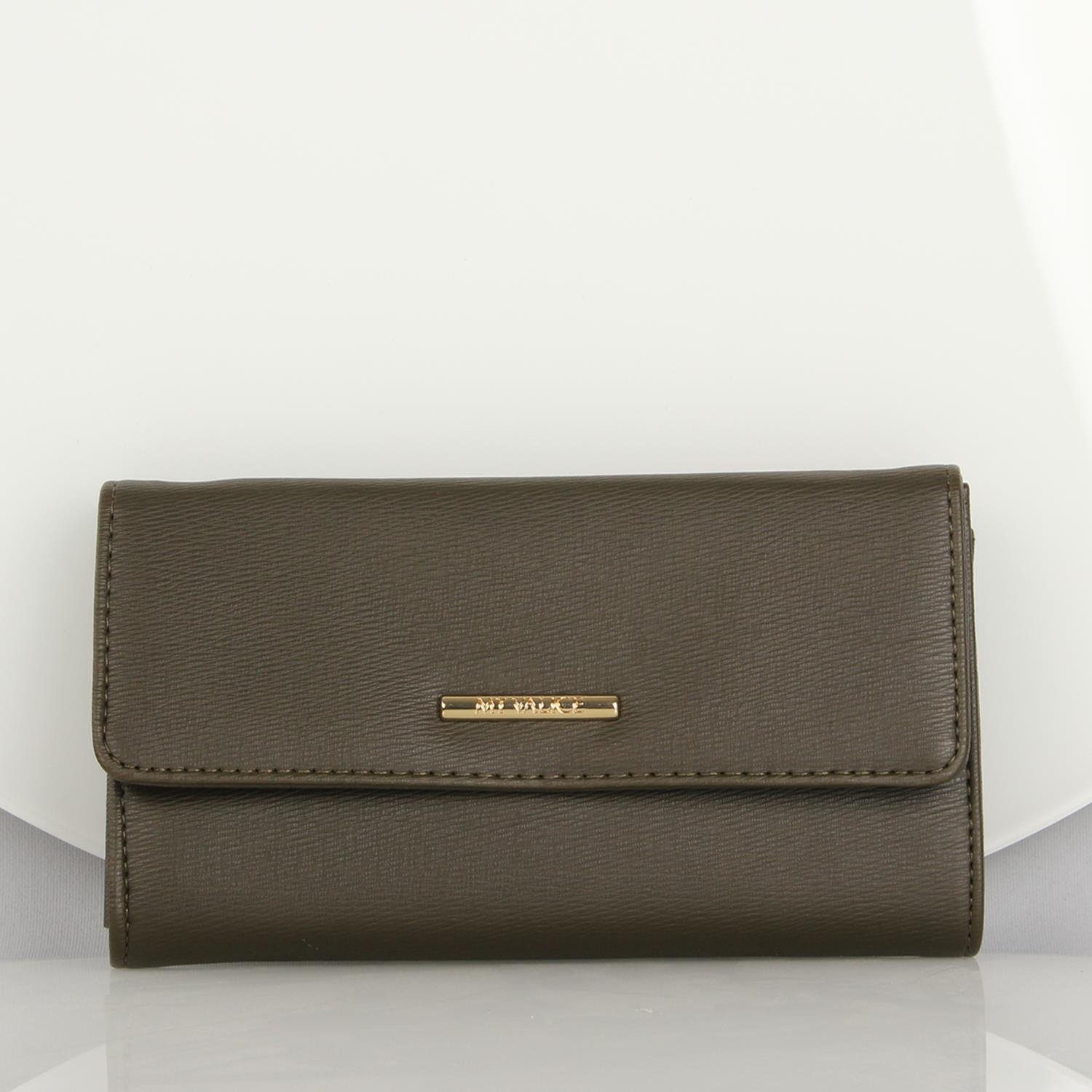 My Valice Kadın Deri Çapraz Mini Portföy Çanta Cüzdan ve Kartlık Bölmeli Telefon Çantası 1622 Haki