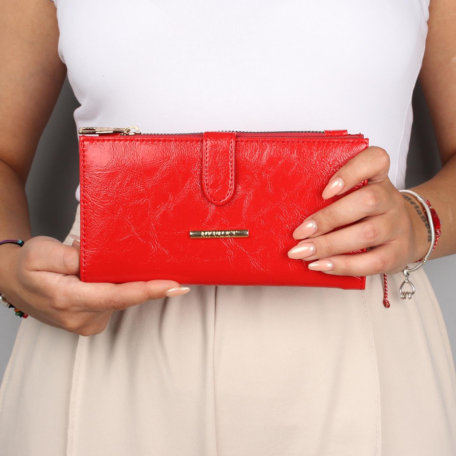 My Valice Kadın Deri Cüzdan ve Kartlık 1625 Kırmızı