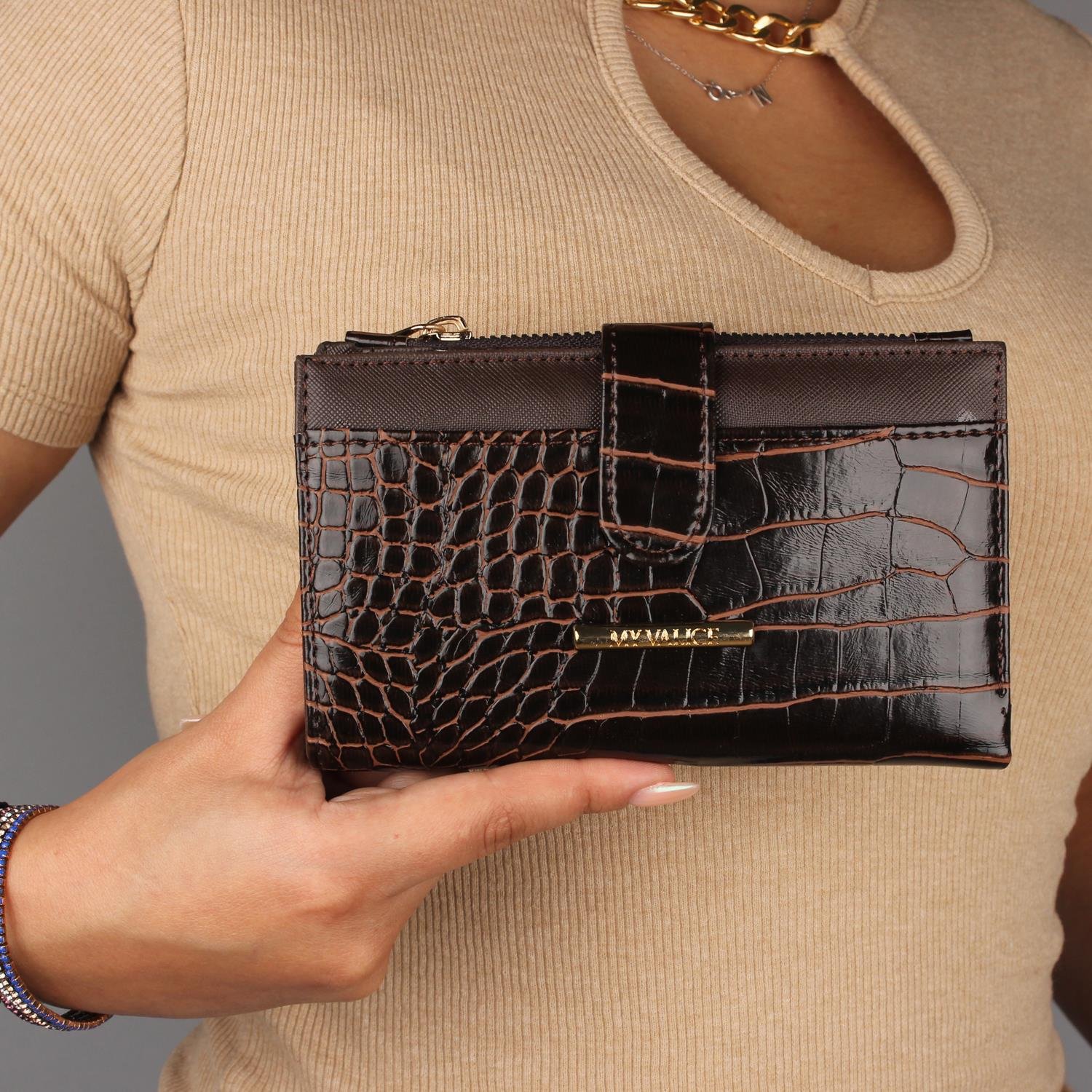 My Valice Kadın Deri Cüzdan ve Kartlık 1620 Kahve | My Valice