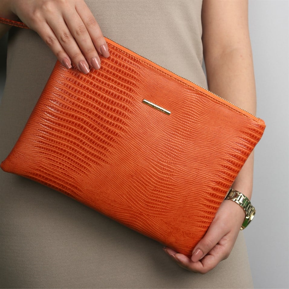 My Valice Kadın Deri El Portföy Çanta 1616 Turuncu