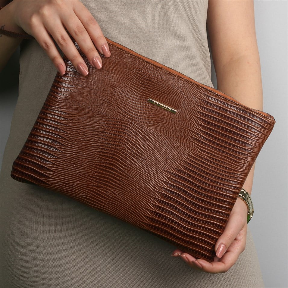 My Valice Kadın Deri El Portföy Çanta 1616 Taba