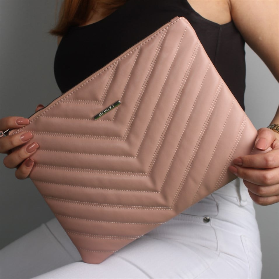 My Valice Kadın Deri El Portföy Çanta 1615 Pudra