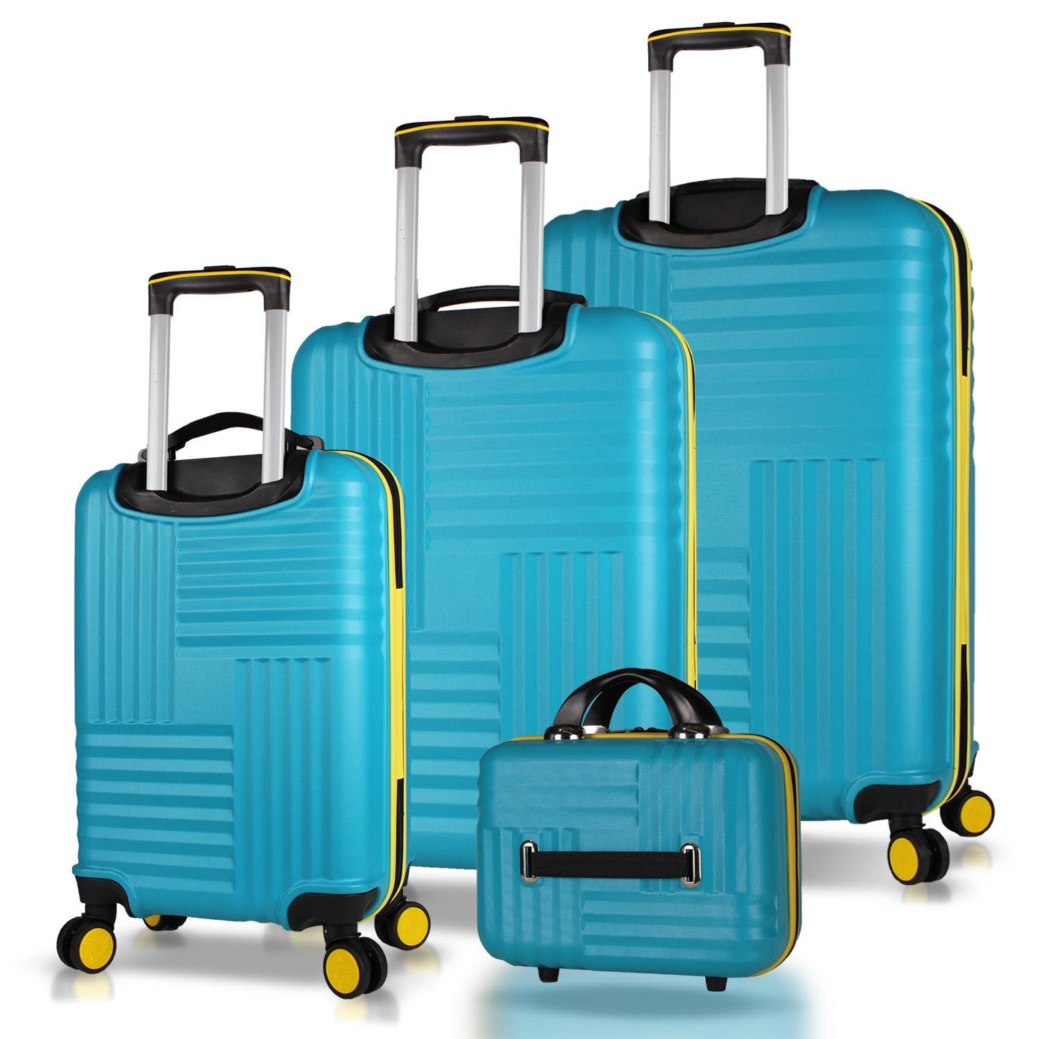 My Valice Puzzle Abs Kabin Orta Büyük ve Makyaj Boy Turkuaz 4'lü Travel Valiz Seti