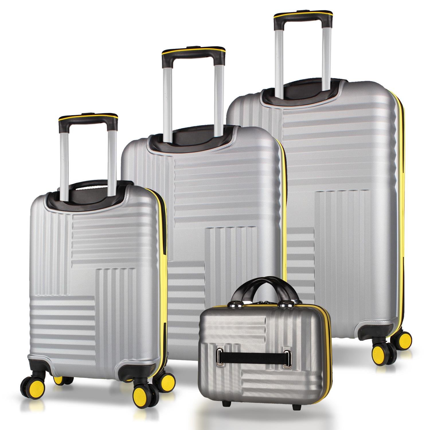 My Valice Puzzle Abs Kabin Orta Büyük ve Makyaj Boy Gri 4'lü Travel Valiz Seti