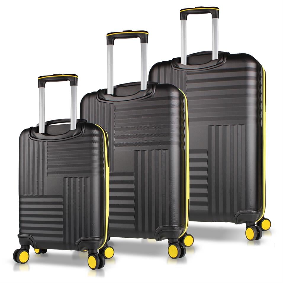 My Valice Puzzle Abs Kabin Orta ve Büyük Boy Siyah 3'lü Valiz Seti