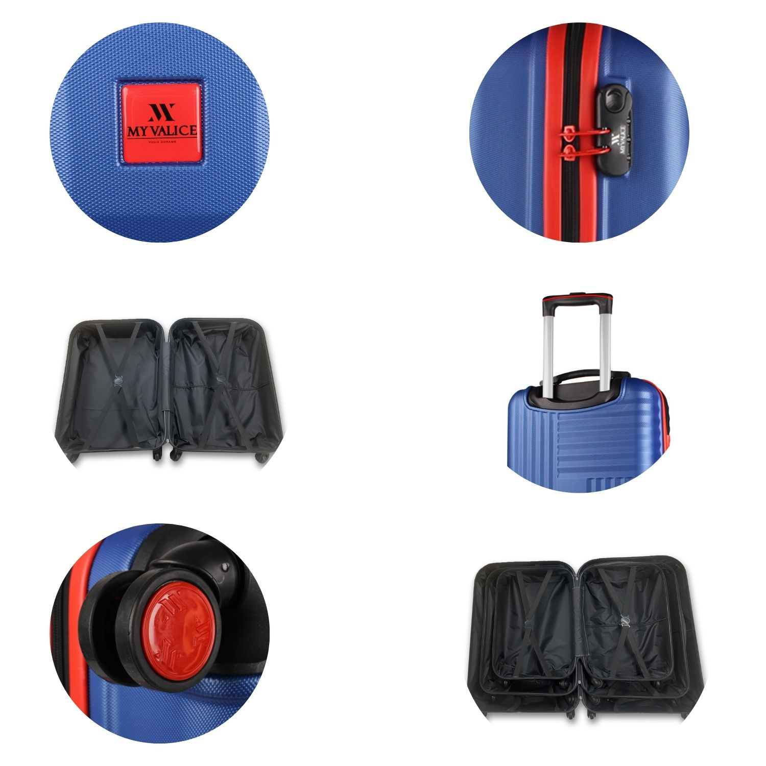 My Valice Puzzle Abs Cabin Medium and Large Size Set of 3 Luggage Set Navy Blue