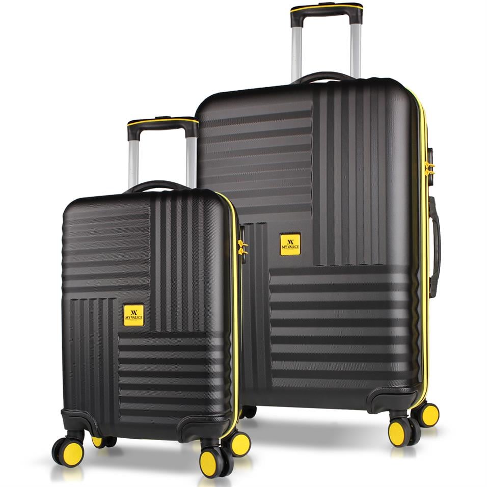 My Valice Puzzle Abs Kabin ve Büyük Boy Siyah  2'li Valiz Seti