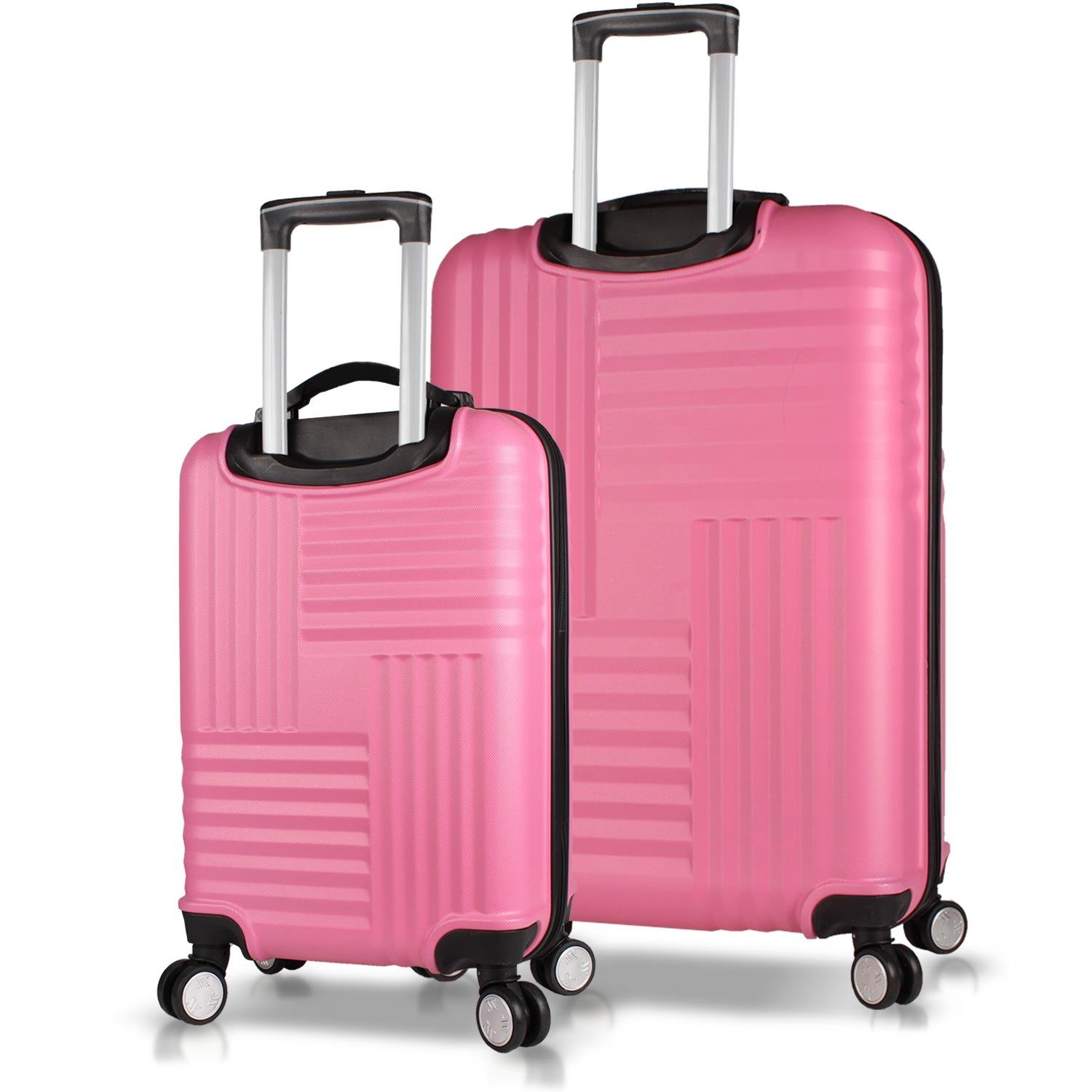 My Valice Puzzle Abs Cabin and Large Size Set of 2 Luggage Set Pink
