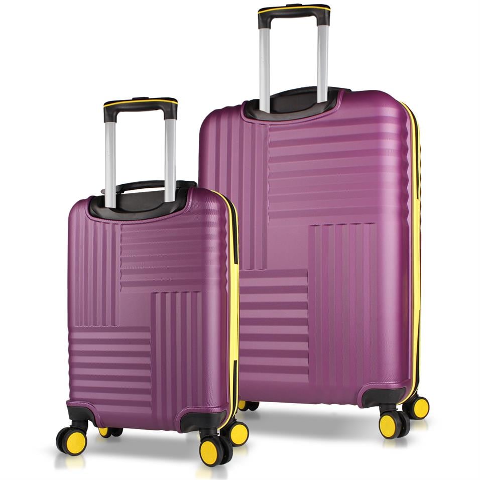 My Valice Puzzle Abs Kabin ve Büyük Boy Mürdüm  2'li Valiz Seti