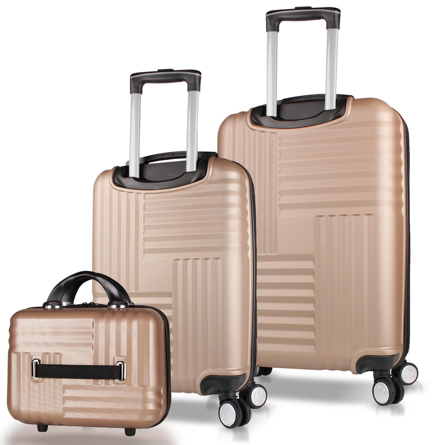 My Valice Puzzle Abs Makyaj Kabin ve Orta Boy Gold 3'lü Valiz Seti