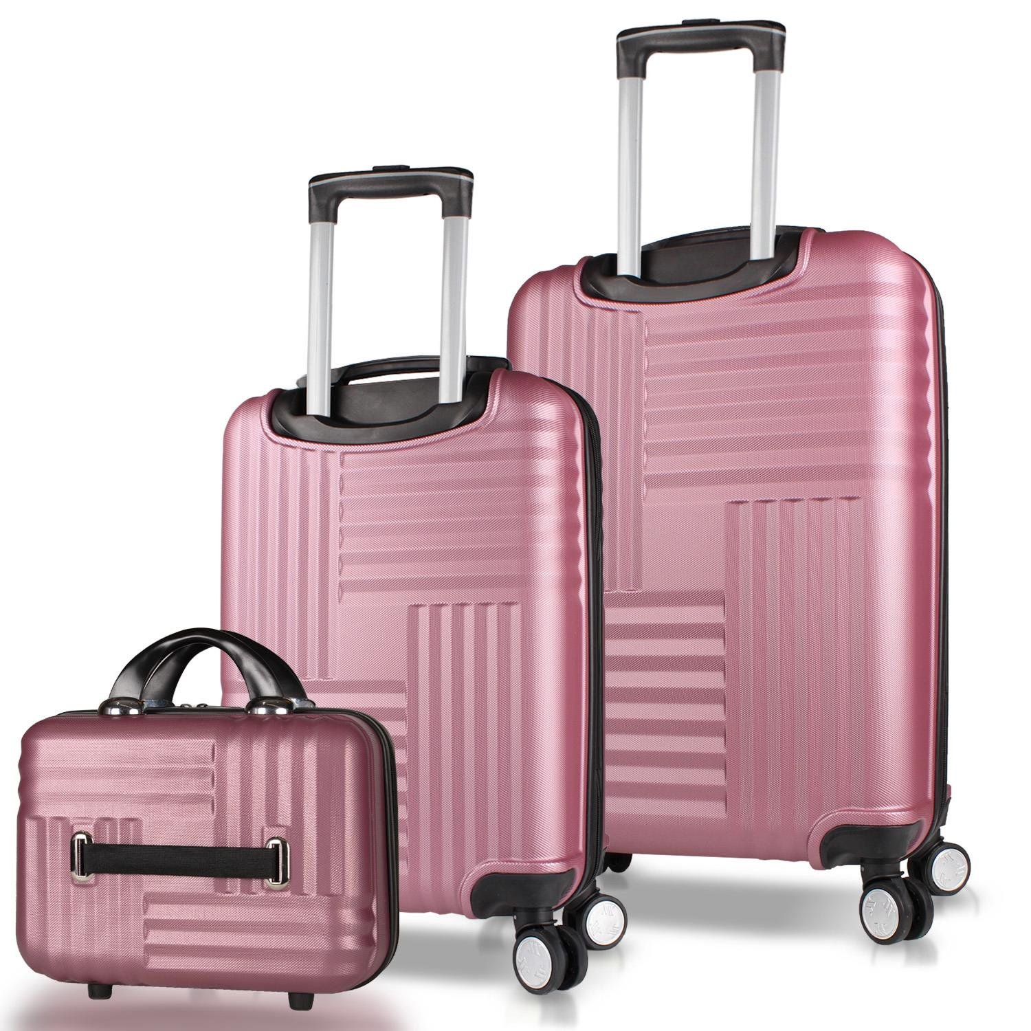 My Valice Puzzle Abs Makyaj Kabin ve Orta Boy Rose Gold 3'lü Valiz Seti